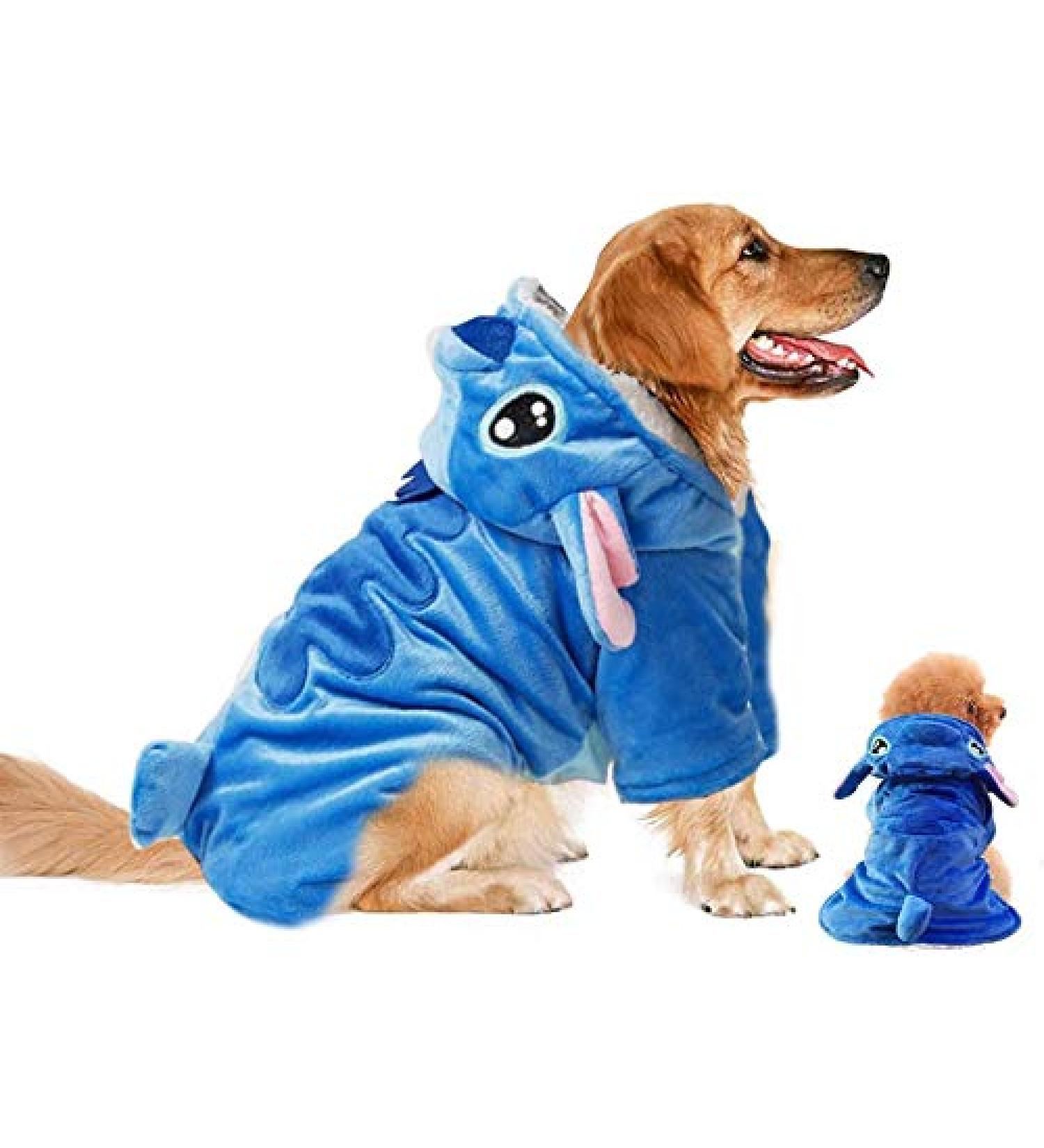 Gimilife Dog Hoodie Xmas Pajamas | Pet Costume for Small Medium Large Dogs and Cats | Disney Stitch Cartoon Halloween & Winter Outfit - 2XL - Buy Online on SooperMarket.com