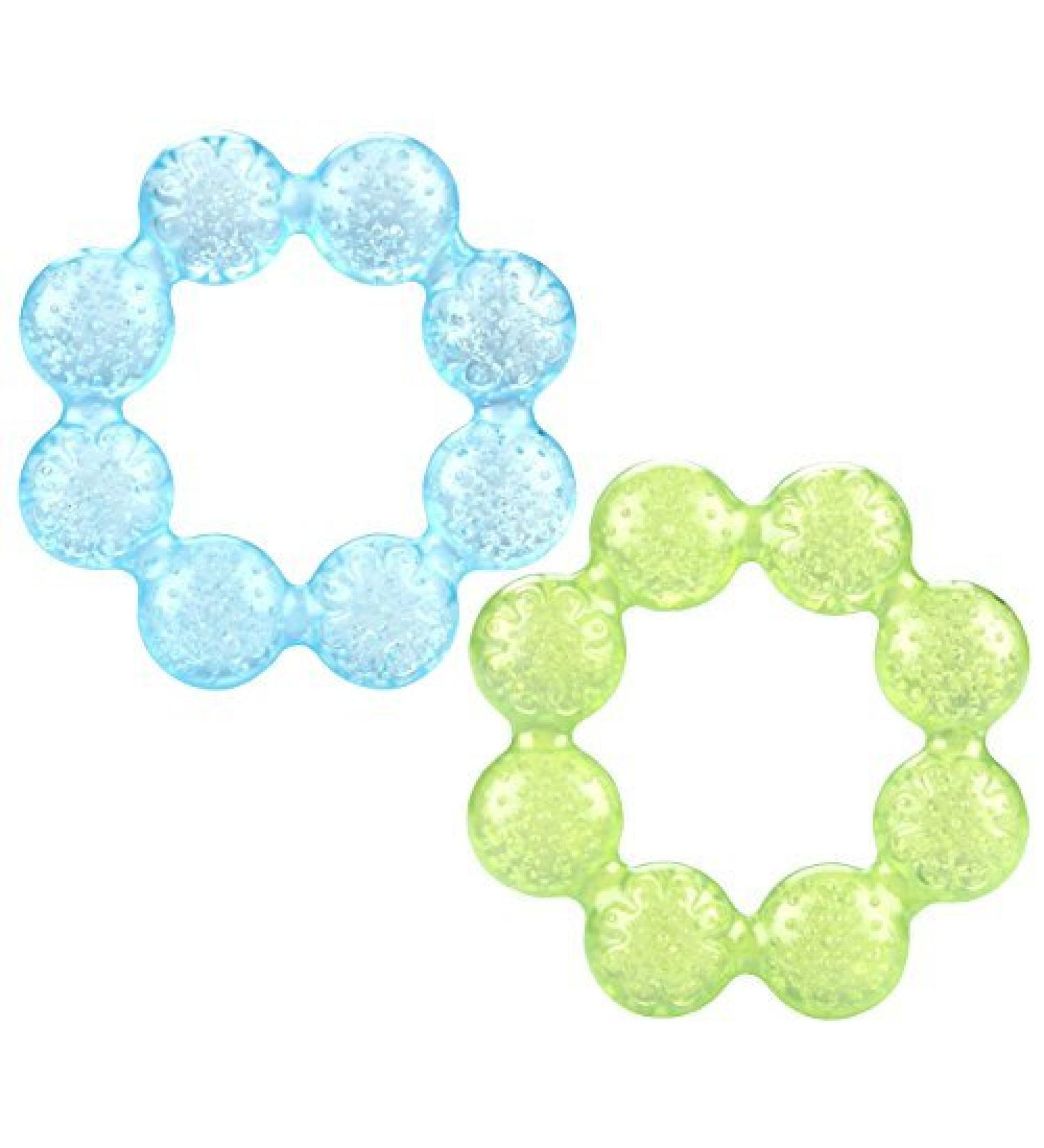 Nuby Pur Ice Bite Soother Ring Teether 2 Count - Blue/Green