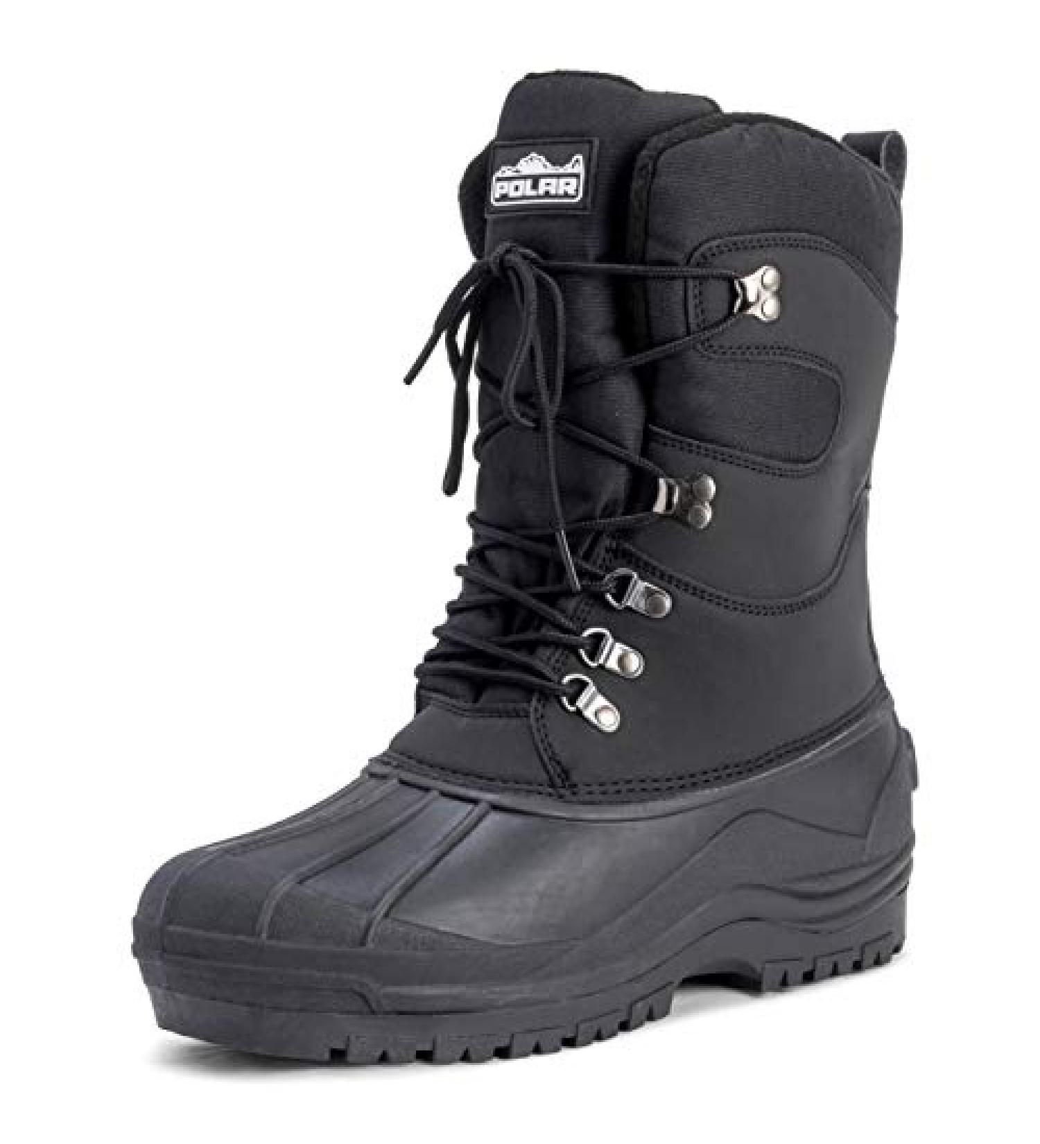 POLAR Men's Snow Hiking Mucker Duck Boots 10 Black - Waterproof Thermal Safety Gear - Buy Online on SooperMarket.com