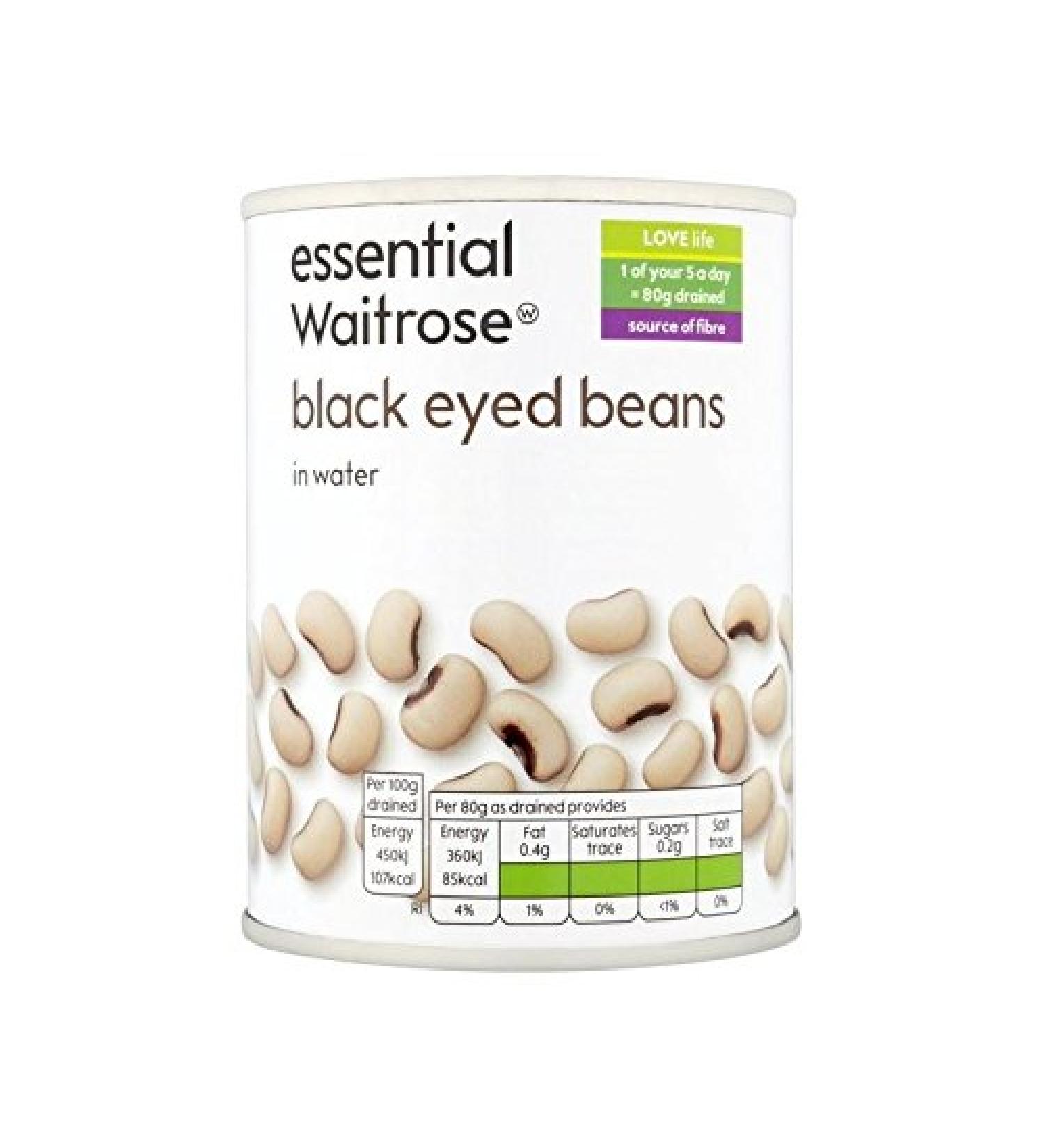 Blackeye Beans in Water Essential Waitrose 410g