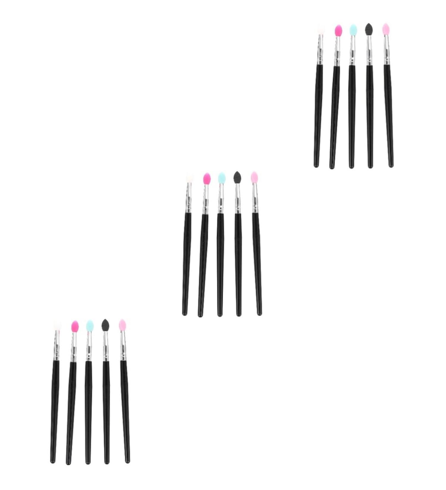 FOYTOKI 15 Pcs Silicone Eyeshadow Brush Make up Sponges Lip Balm Brush Makeup Tool Plastic Handle - Buy Online on SooperMarket.com