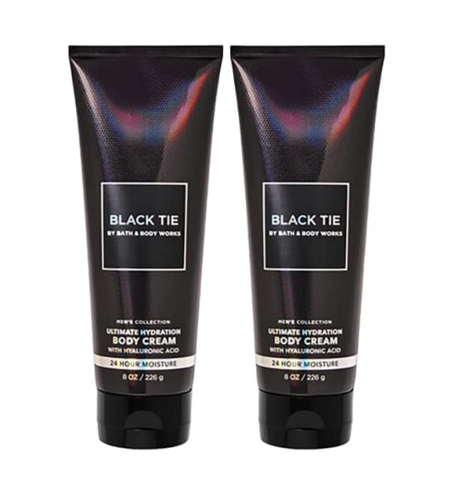 Bath and Body Works Men's Collection Ultimate Hydration Ultra Shea Body Cream 8 Oz 2 Pack (Black Tie)