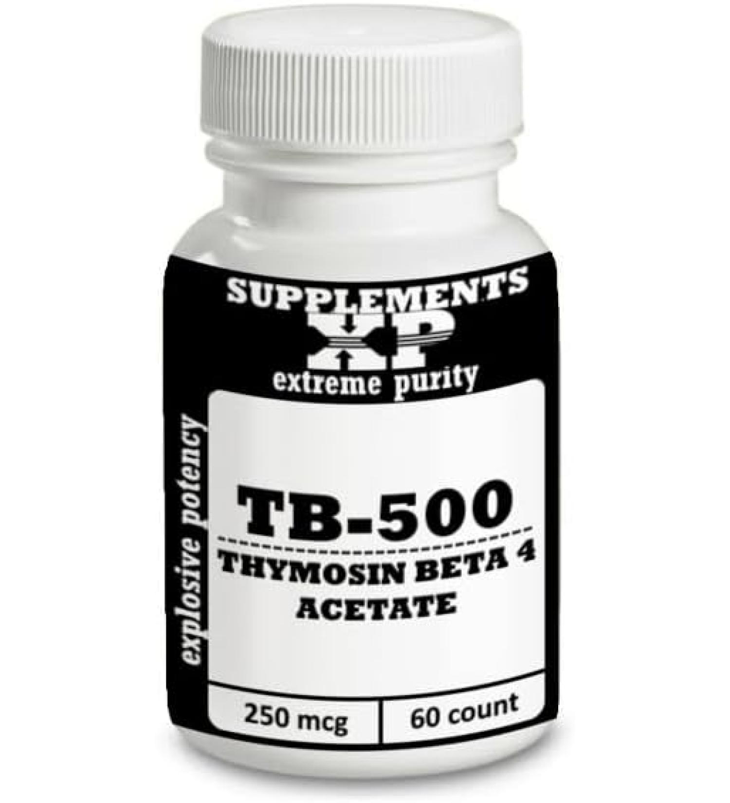 SupplementsXP TB-500 250 mcg Thymosin Beta 4 Acetate Healing Peptide for Wound Healing Tissue Repair Anti-inflammatory 60 capsules