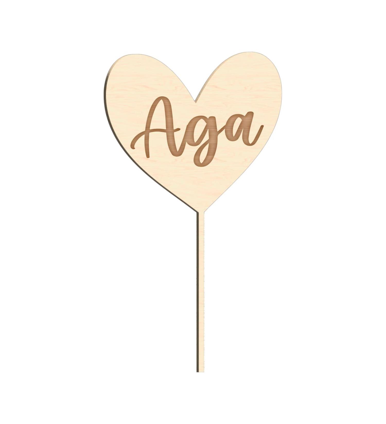 Alsino Personalized Cake Topper - Sustainable Wood Heart Engraved for Weddings Birthdays Baptisms & More - Buy Online on SooperMarket.com