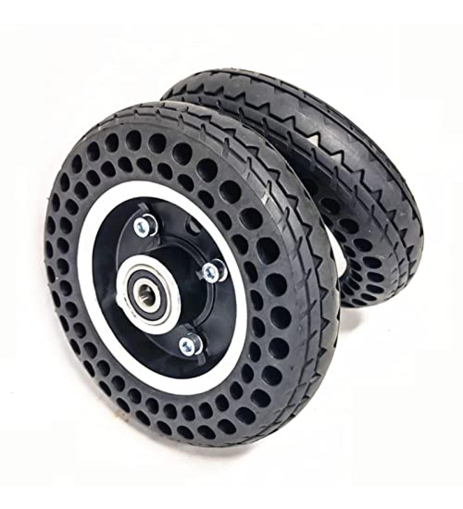 Wheelchair Front Wheel 7X1 3/4 Wheelchairer Wheels Electric Wheelchair Wheel Replacement Parts Front Wheelchair Wheel Honeycomb Solid Tire Black Aluminum Alloy Hub Set of 2/8Mm - Buy Online on SooperMarket.com
