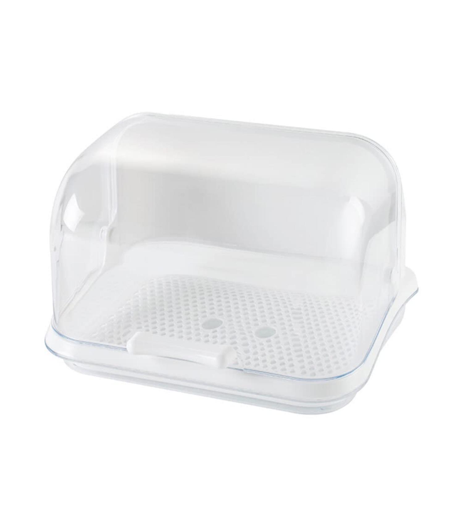 Kitchen Tableware Storage Box with Transparent Lid - White Organizer for Cups, Dinnerware, and Infant Home Essentials - Buy Online on SooperMarket.com