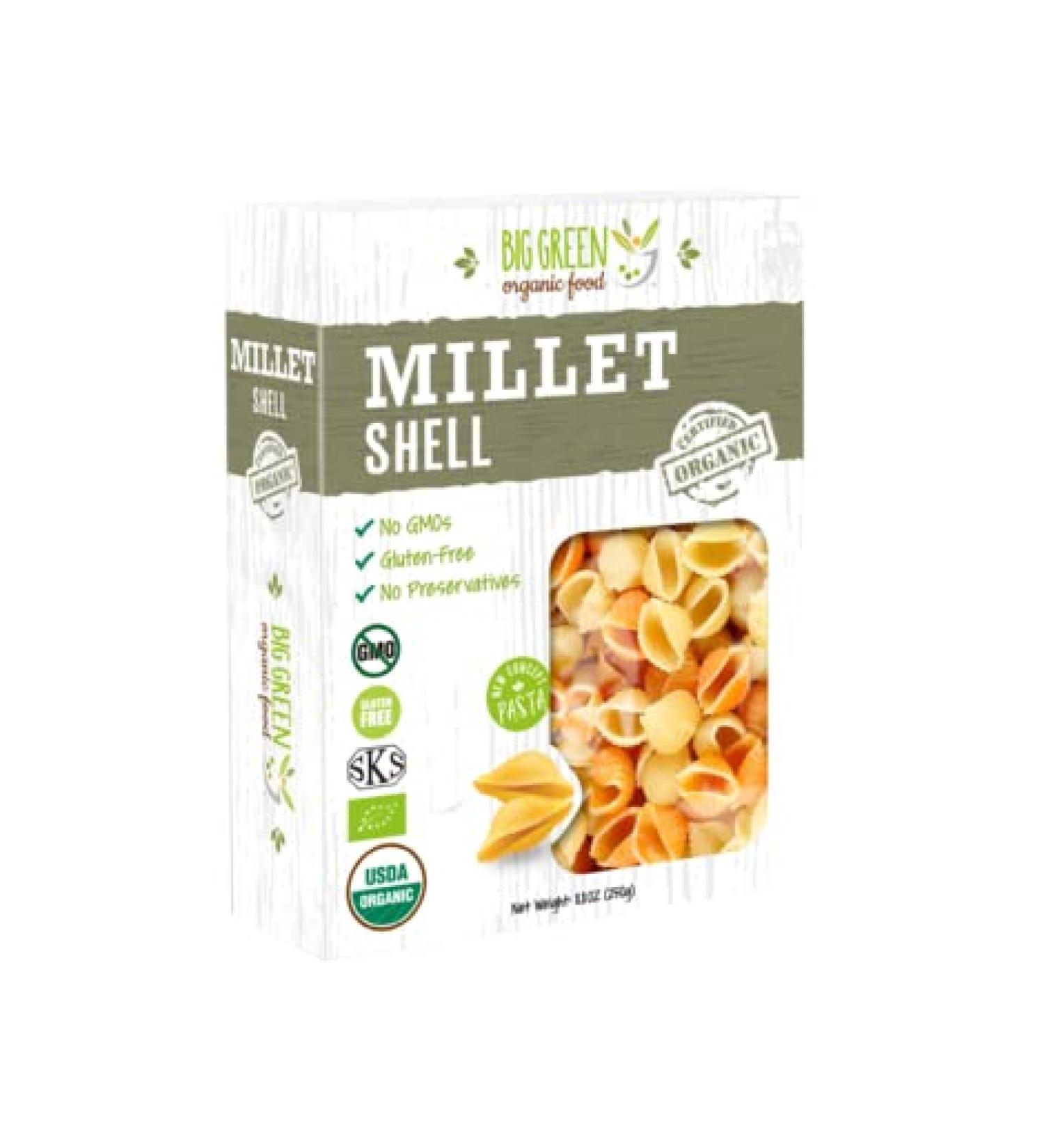 Organic Millet Shell - Gluten-Free, Lectin-Free, Non-GMO, Vegan - 6g Protein - Wheat & Rice Alternative - 8.8oz (1 Pack) - Buy Online on SooperMarket.com