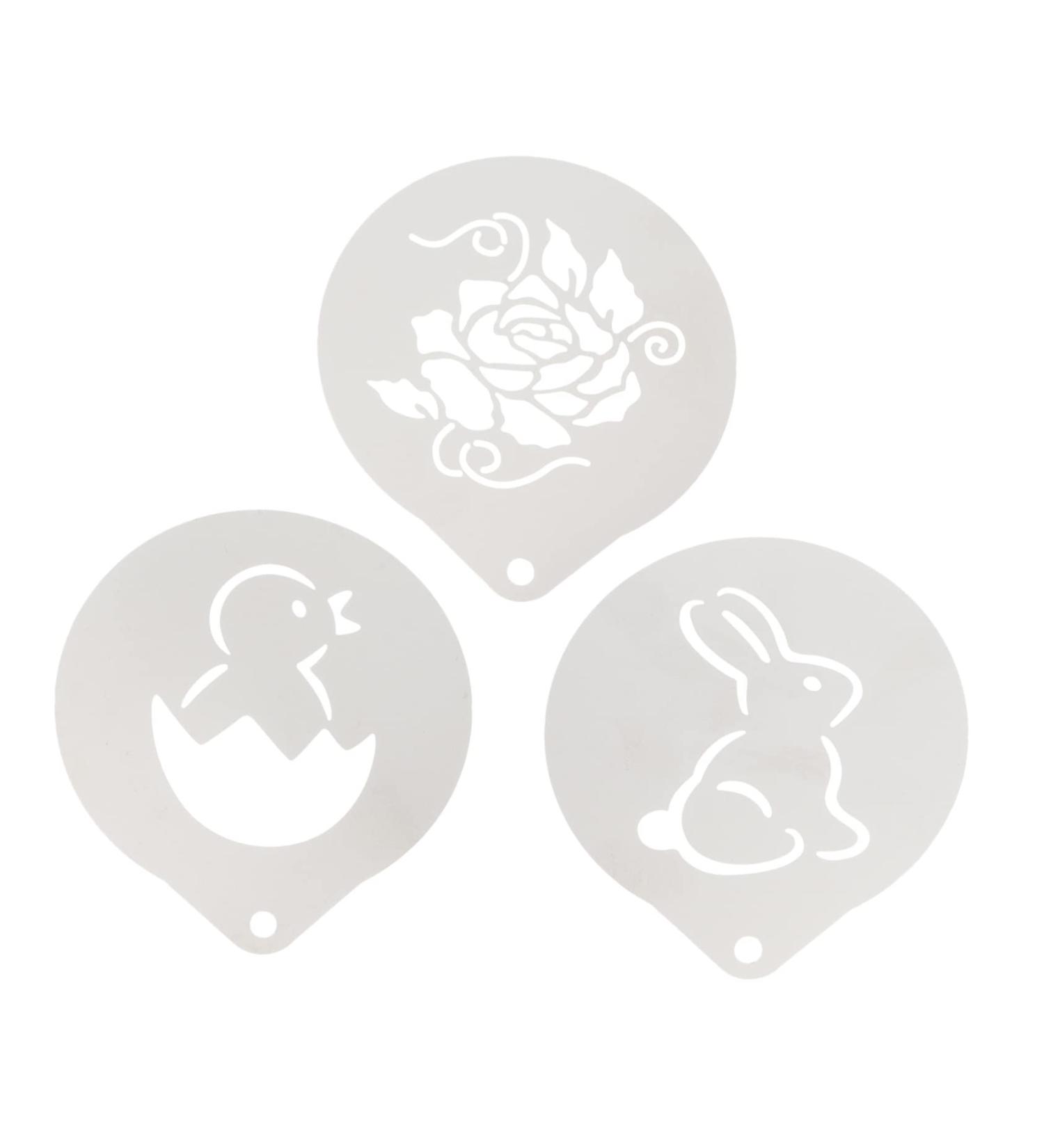 Zerodeko 3pcs Coffee Pull Pattern Molds for Chocolate Coffee Design Stencils Bunny Coffee Stencils Latte Art - Buy Online on SooperMarket.com