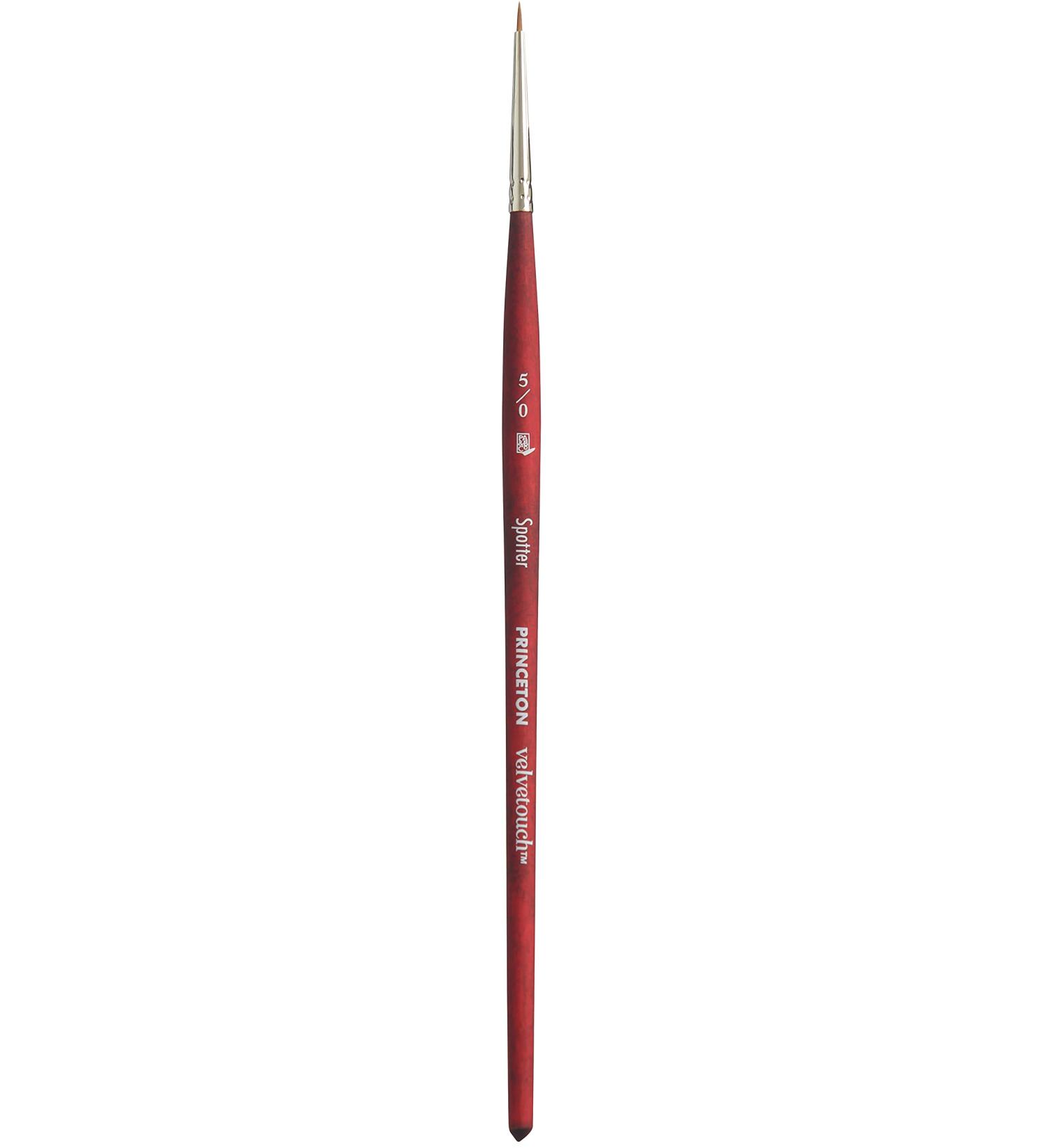 Princeton Artist Brush - P3950SP50 Velvetouch Artiste Mixed-Media Brush for Acrylic Watercolor & Oil  Series Spotter Luxury Synthetic  Size 5/0