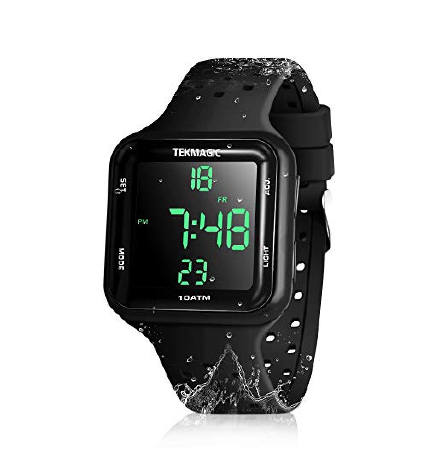 100m Water Resistant Scuba Diving Watch with Stopwatch, Alarm, Dual Time Display | 12/24 Hour Format - Buy Online on SooperMarket.com