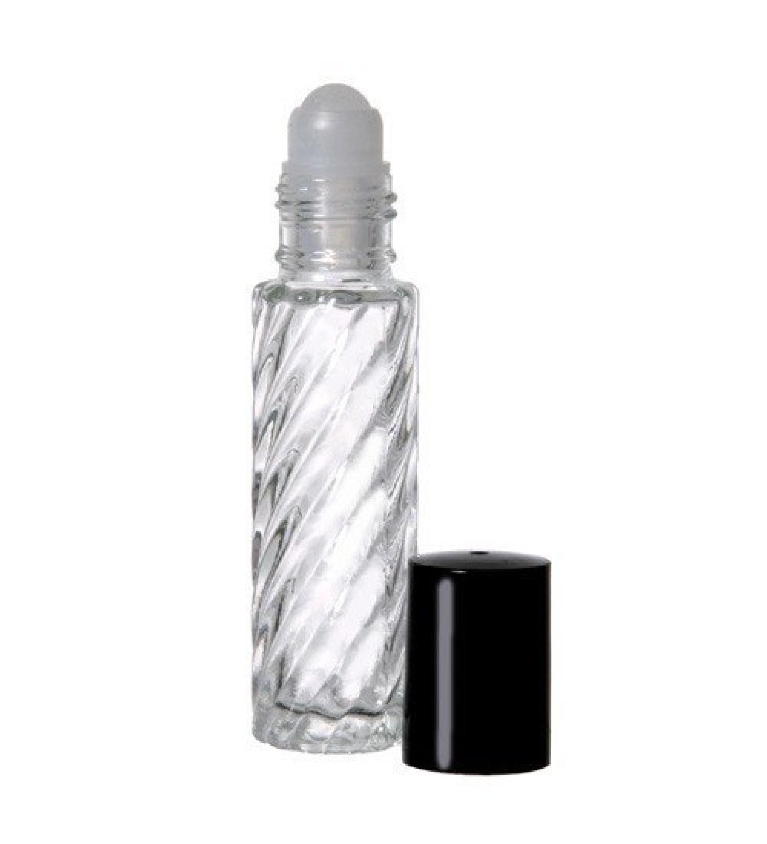 Grand Parfums 24 Swirl 1/3 Oz. Roll-on Refillable Glass Perfume with 3-5 ml. Droppers