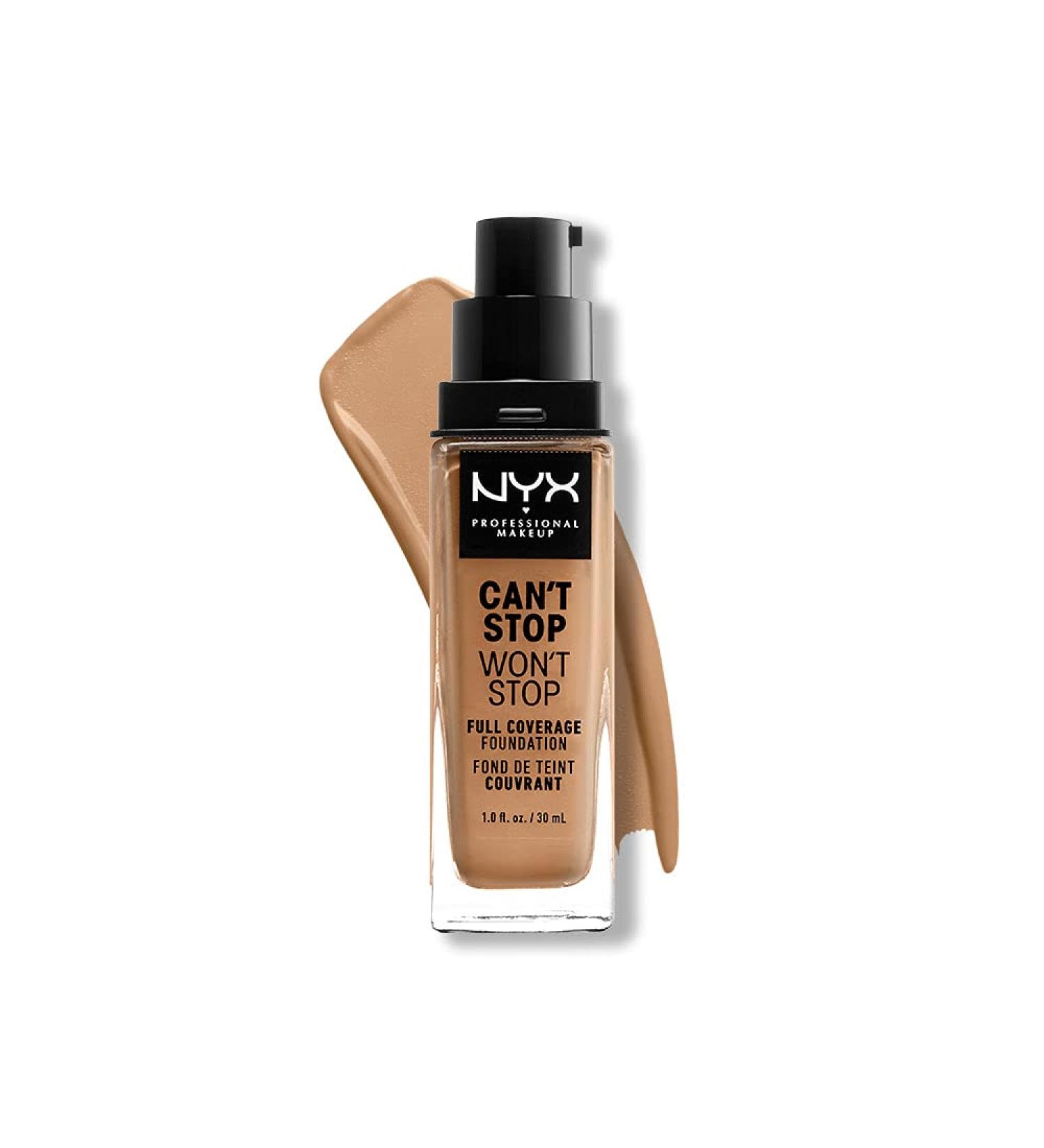 NYX Can't Stop Won't Stop Full Coverage Foundation in Camel 12.5 - Matte Finish, Long Lasting, Waterproof, Vegan Formula - Buy Online on SooperMarket.com