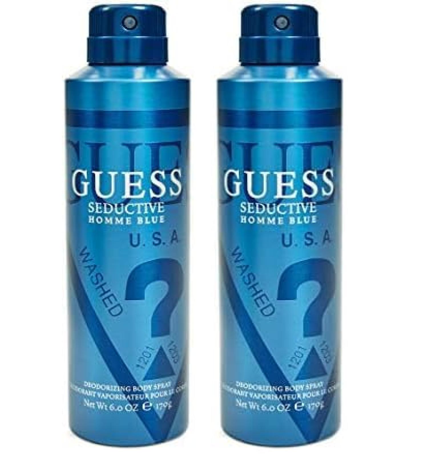 Guess Guess Seductive Homme Blue Men Body Spray 6 Ounce (Pack of 2) Oriental Woody 7.64 Fl Oz (Pack of 2) - Buy Online on SooperMarket.com