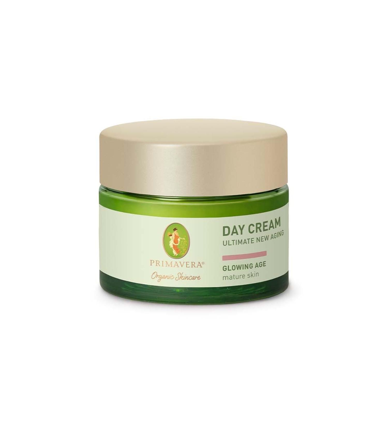 PRIMAVERA Day Cream - Ultimate New Aging 30 ml - Natural Cosmetics - Effective Face Cream for Mature Demanding Skin - Activates Restructures and Tightens the Skin - Glass Jar - Vegan Day Cream Glass Jar - Buy Online on SooperMarket.com