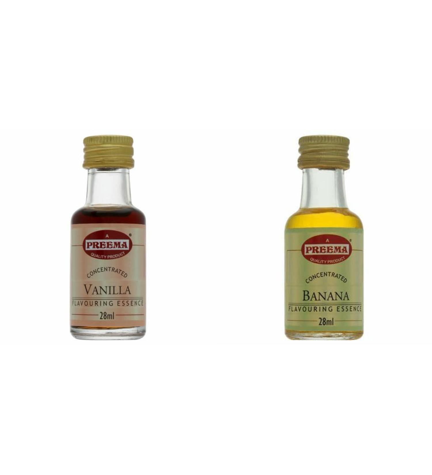 Preema Vanilla Essence - 28ML And Preema Banana Food Flavouring 28ml .Prefect For Baking | Halal | Premium Quality - Buy Online on SooperMarket.com