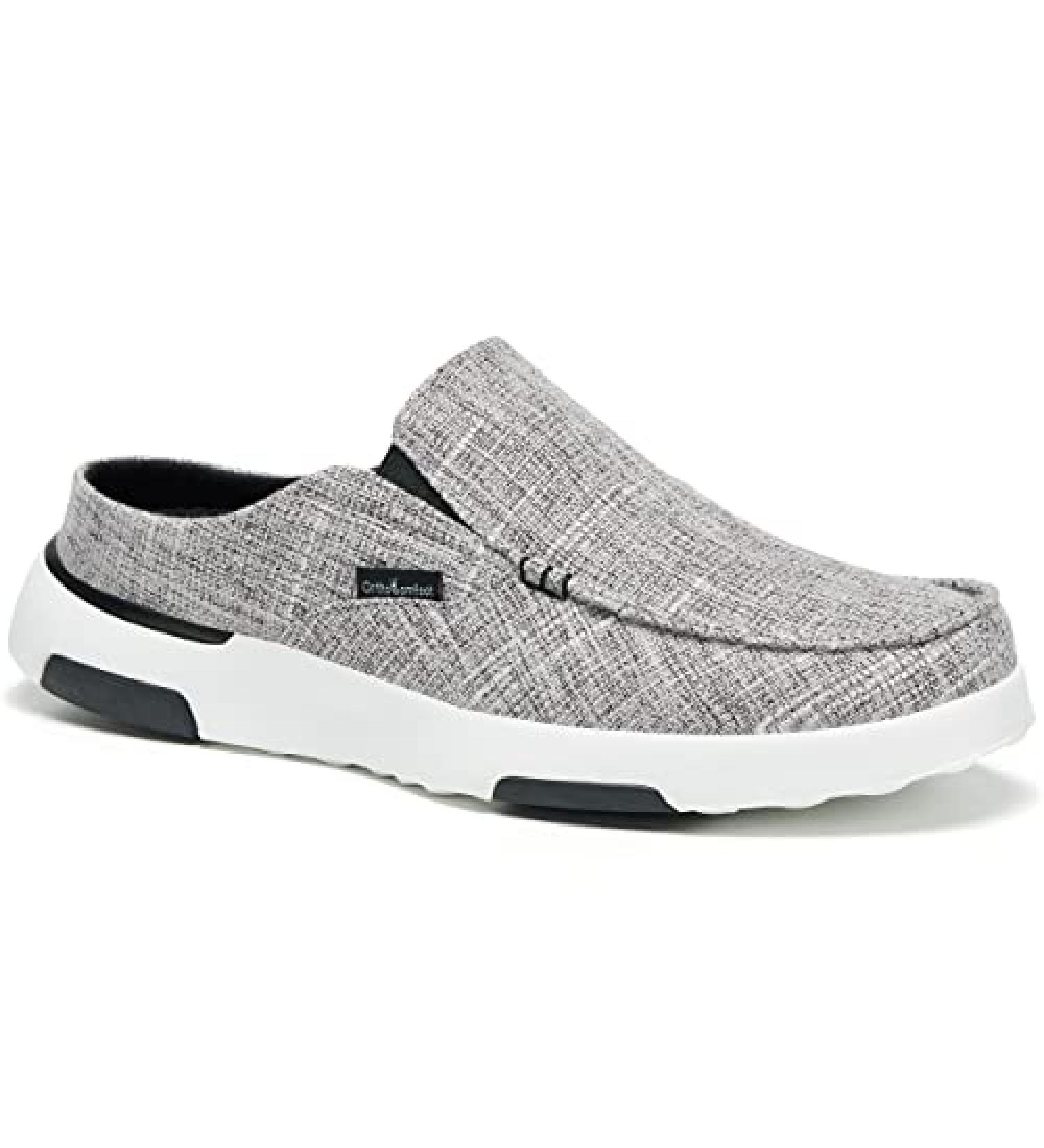 OrthoComfoot Men's Plantar Fasciitis Foot Pain Relief Loafers - 8 W4 Light Grey - Buy Online on SooperMarket.com
