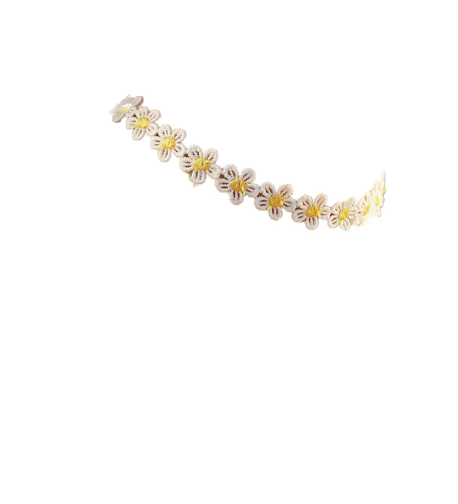 Shop Bethynas Colorful Floral Choker Necklace | Vintage Daisy Flower Neckband for Women & Teen Girls Perfect Bridal Party Neck Jewelry | Adjustable Clavicular Design - Buy Online on SooperMarket.com