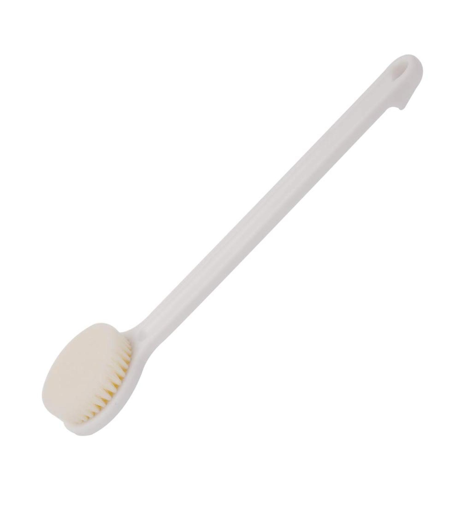 Zhurson Long Grip Bathing Brush - Dry Brush for Body & Back | Promotes Blood Circulation & Lymphatic Health | Exfoliating Dead Skin Remover (White) - Buy Online on SooperMarket.com