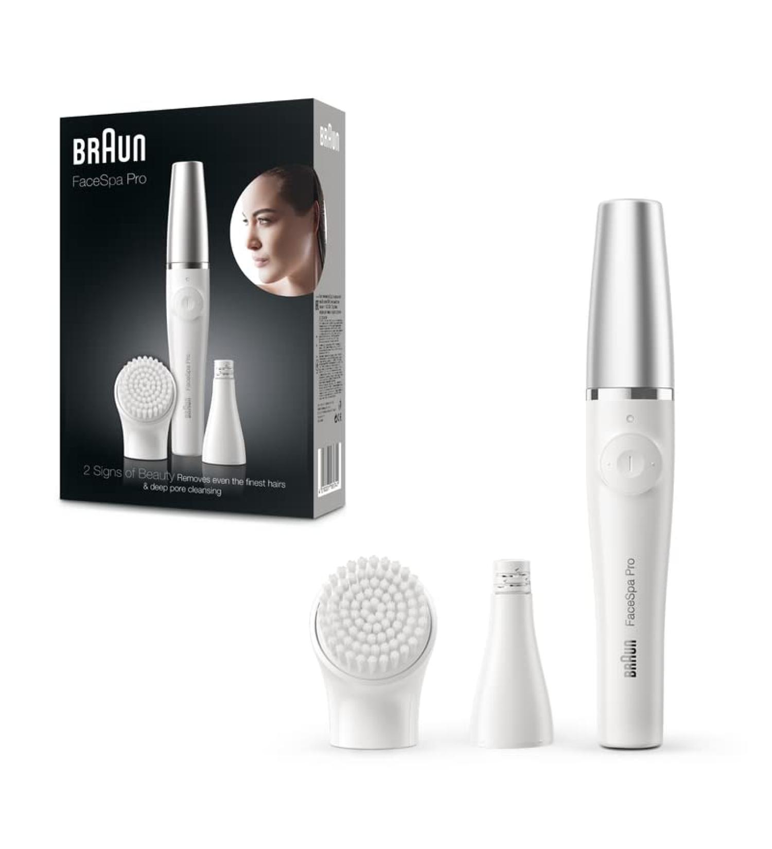 Braun Face Epilator Facespa Pro 910 - 2-in-1 Facial Hair Removal & Cleansing Brush for Women - Buy Online on SooperMarket.com
