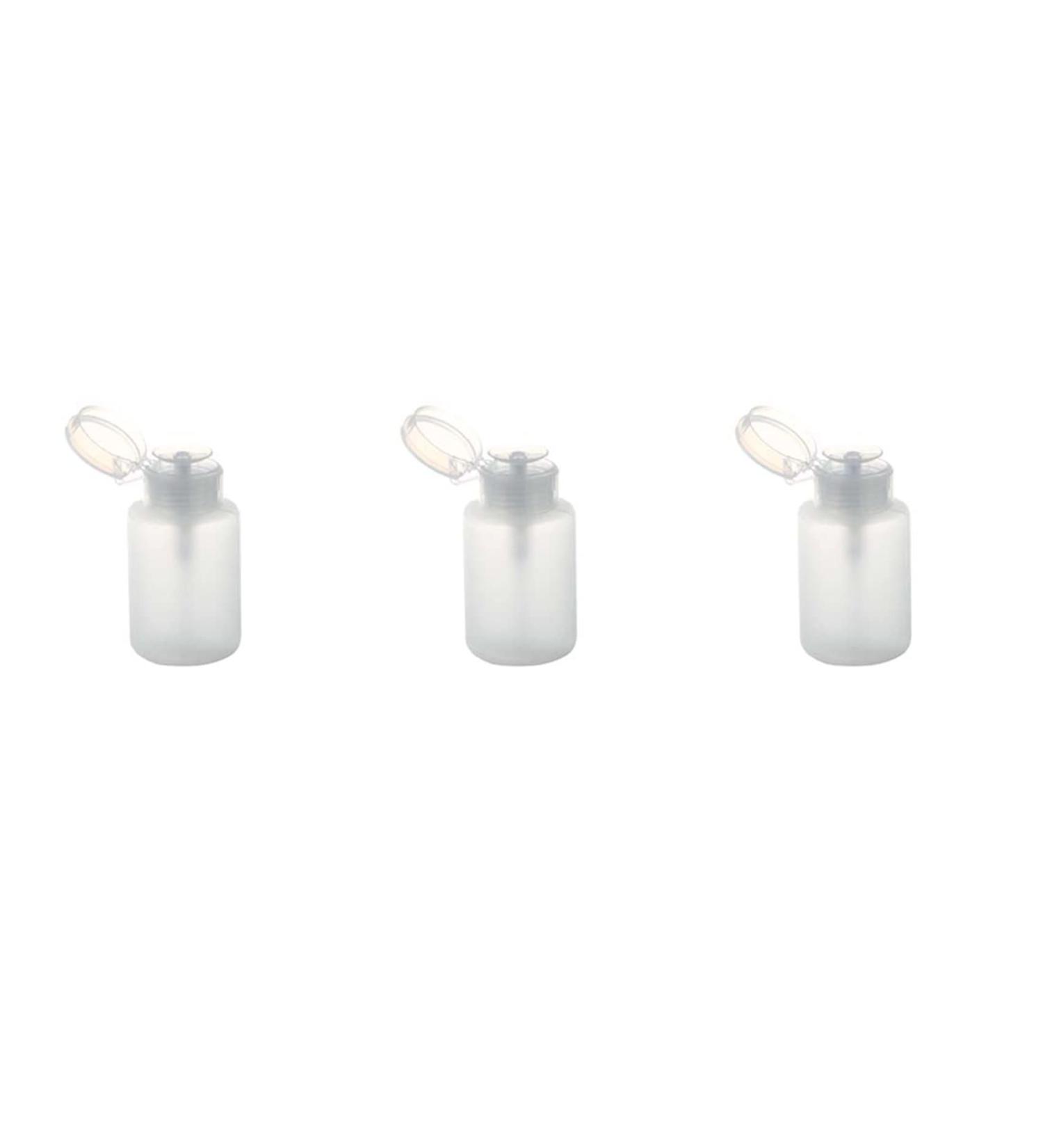 jklashfi 3X 150Ml Nail Art Makeup Polish Plastic Pump Dispenser Bottle Remover White