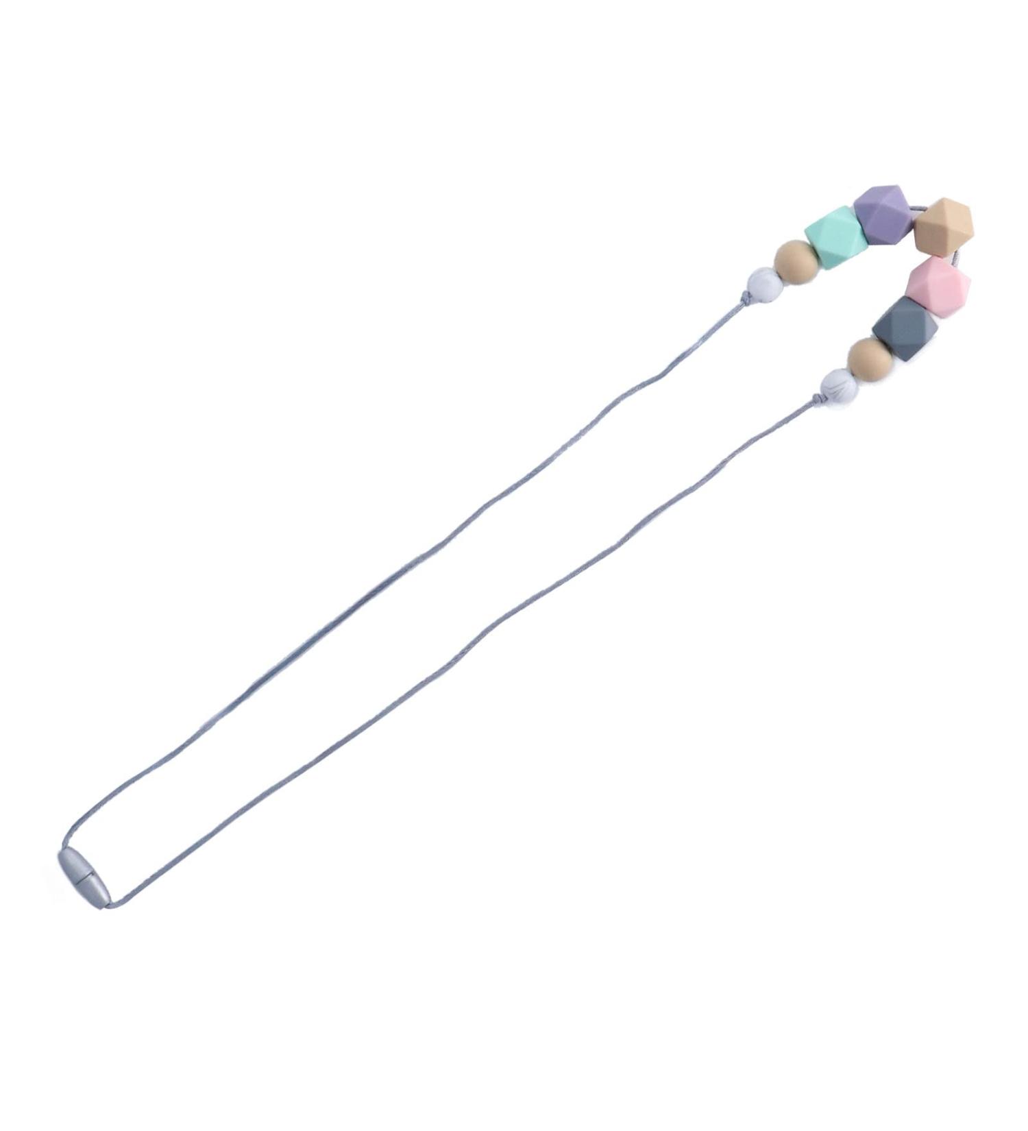 Baby Teething Chew - Safe Silicone Teether Necklace - Vibrant Colors - Portable - Type 3 - Buy Online on SooperMarket.com