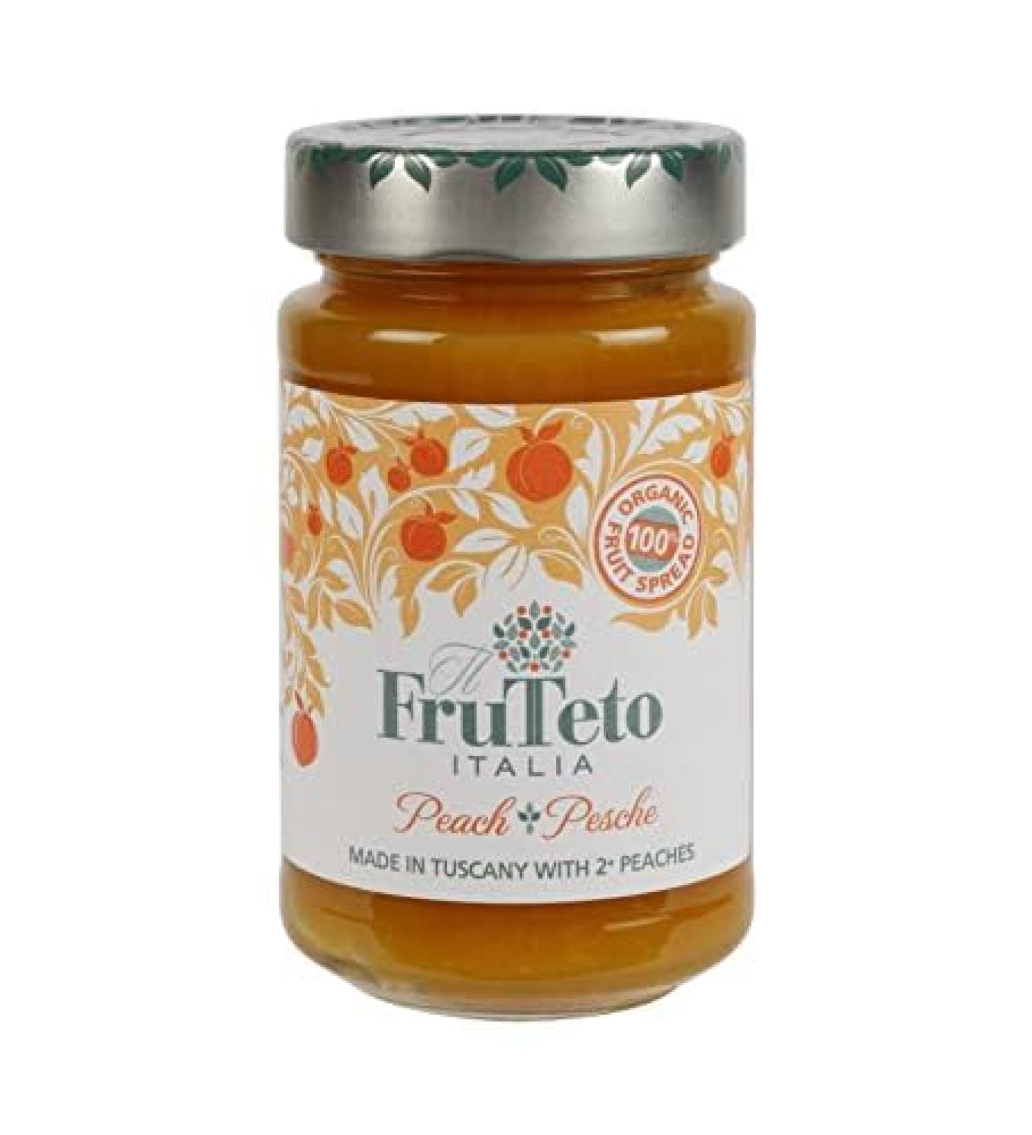 il FruTeto Italia 100% Peach organic fruit spread. PACK OF TWO JARS. 2 x 250g. MADE IN TUSCANY only with fruit. No Added Sugar. No Preservatives. - Buy Online on SooperMarket.com