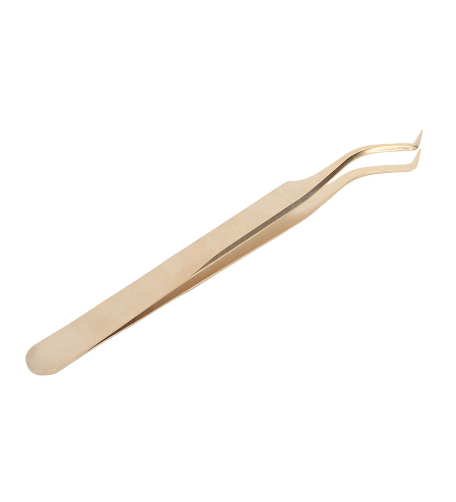Eyelash Extension Tweezers - Precision Stainless Steel Professional Grade Golden Finish Strong Hardness - Buy Internationally - Buy Online on SooperMarket.com