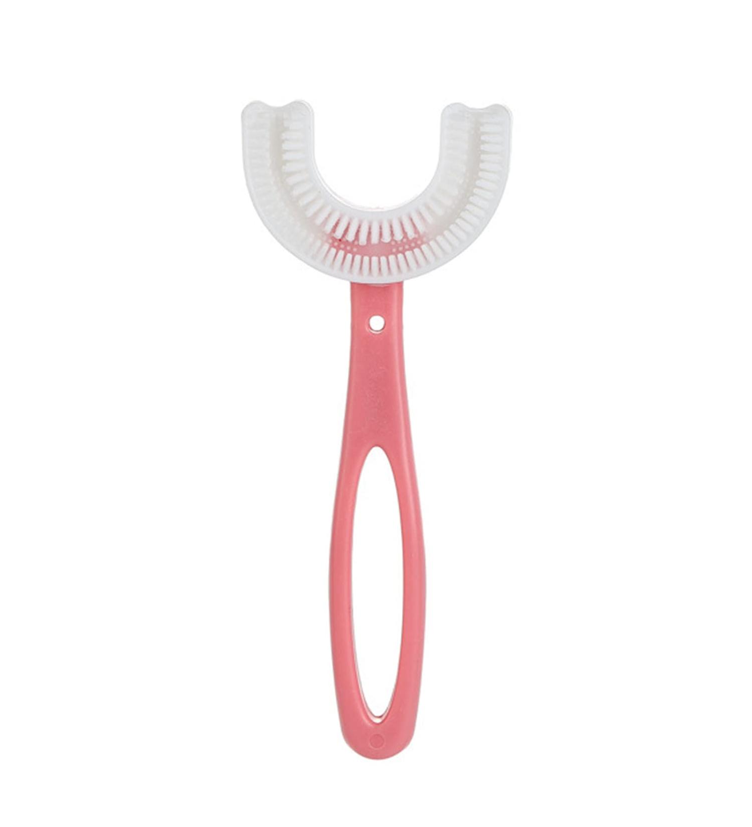ZTGD Christmas Decorations Children Toothbrush 360 Degree Teeth Clean Soft Fur Food Grade Material Baby U Shape Toothbrush for Home Baby & Child Personal Care Pink Red Ellipse - Buy Online on SooperMarket.com