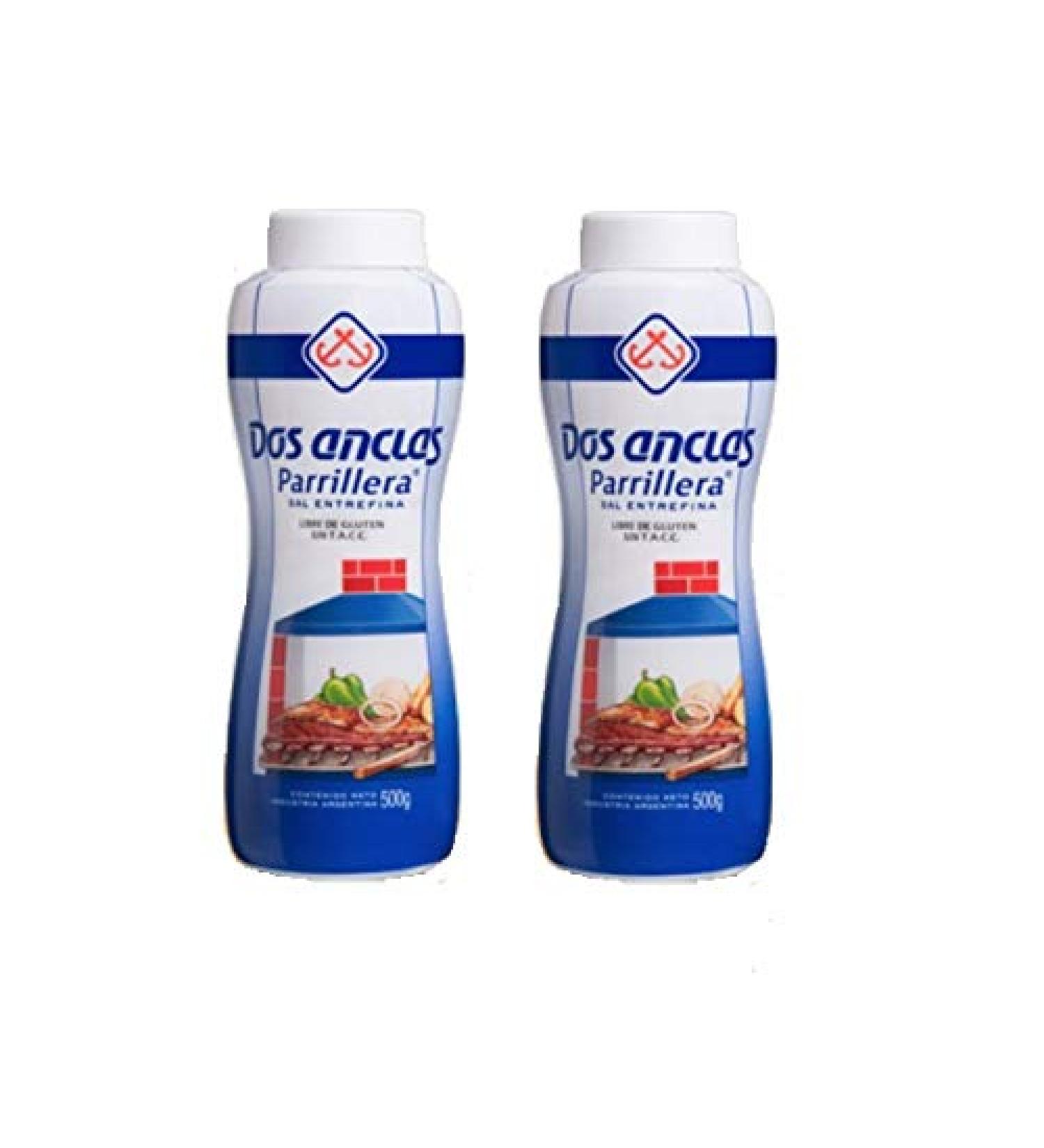Dos Anclas Sal Parrillera 2 Pack | Grilling and BBQ Salt 17.64 Oz (1.1 LB ) 1.1 Pound (Pack of 2)