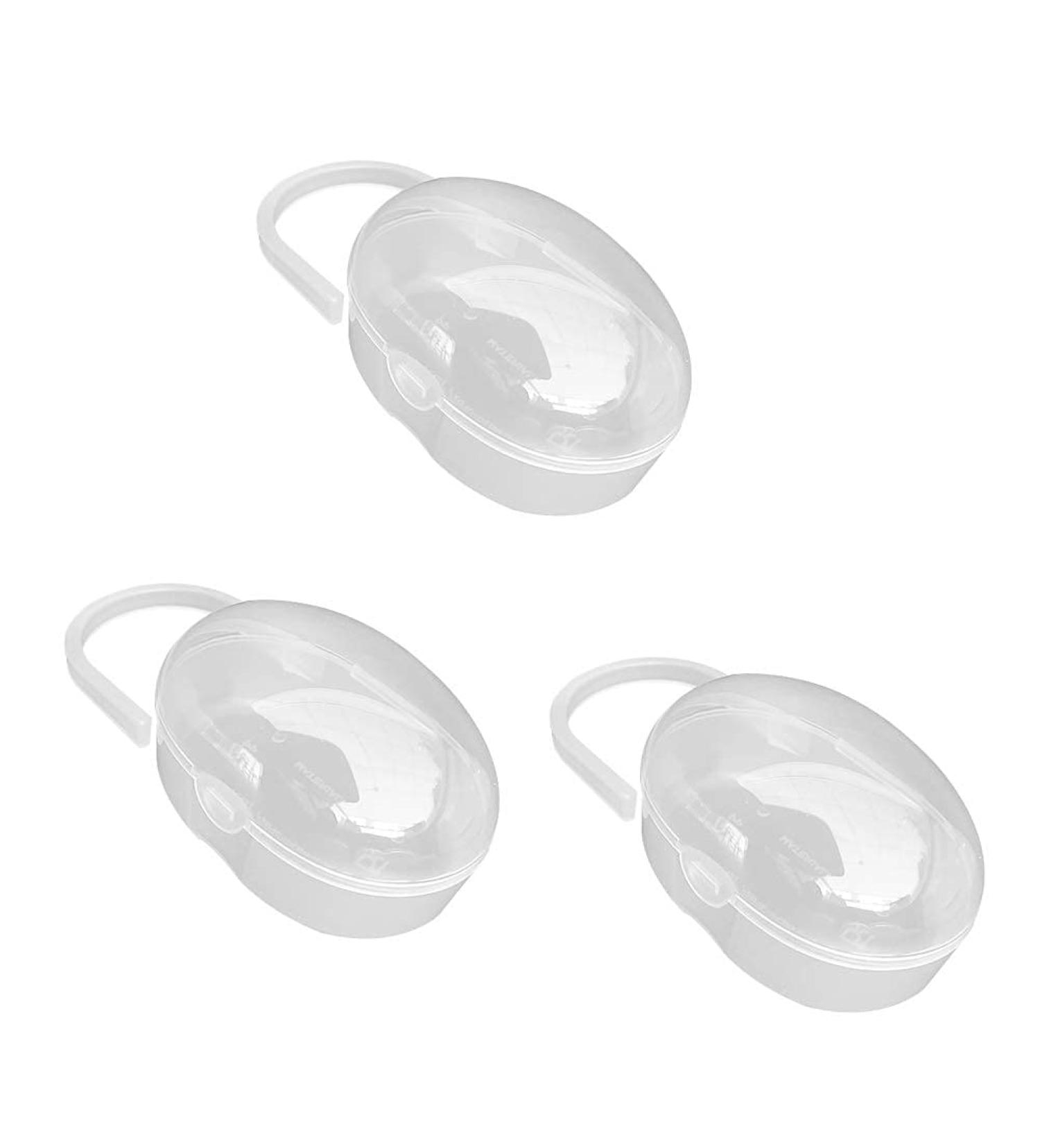 Transparent Baby Dummy Case - Portable Pacifier Storage Box for Travel | 3 Pack Schnuller Holder - Ideal for Outdoor Use - Buy Online on SooperMarket.com