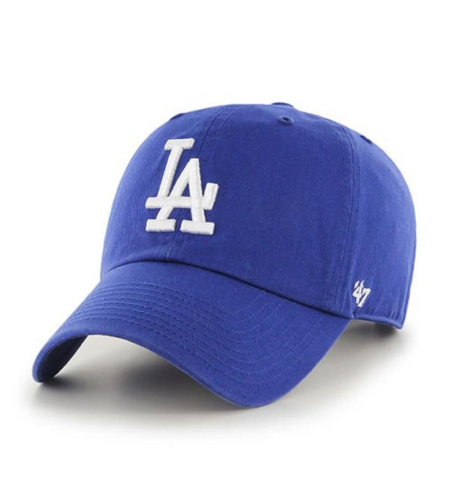'47 MLB White/White Clean Up Adjustable Hat Cap, Adult One Size Royal Blue