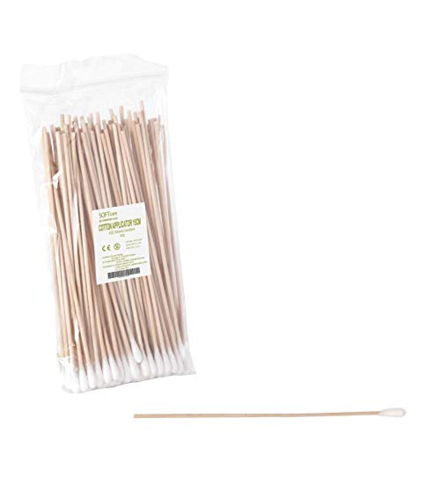 Wooden Handle Cotton Swab Applicator Medical Swab Cotton Swab 15cm (Non-Sterile)