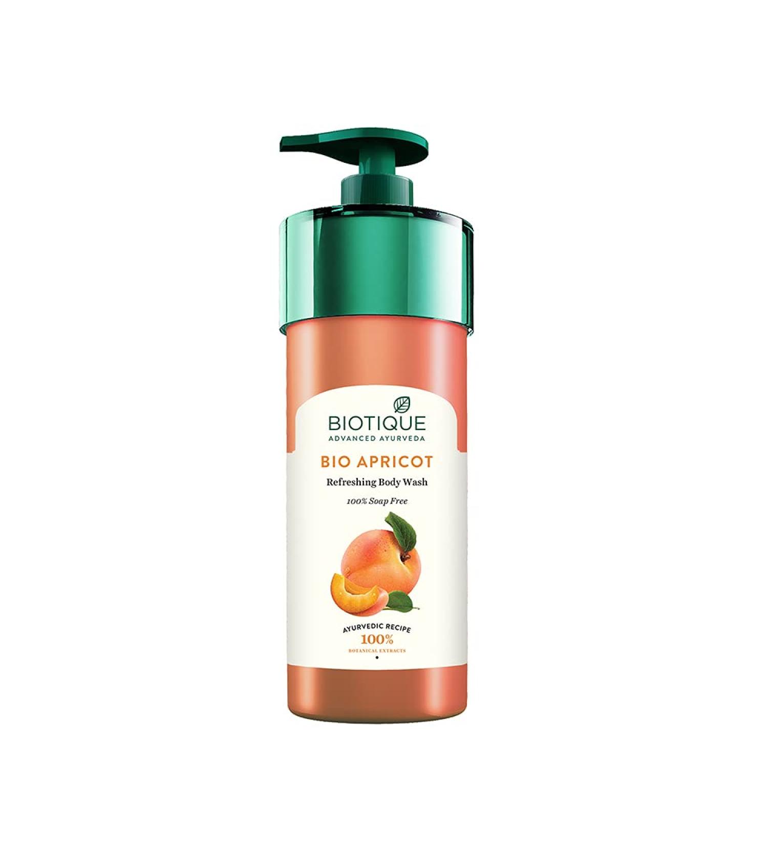 Biotique Bio Apricot Refreshing Body Wash 800ml I 100% Soap Free