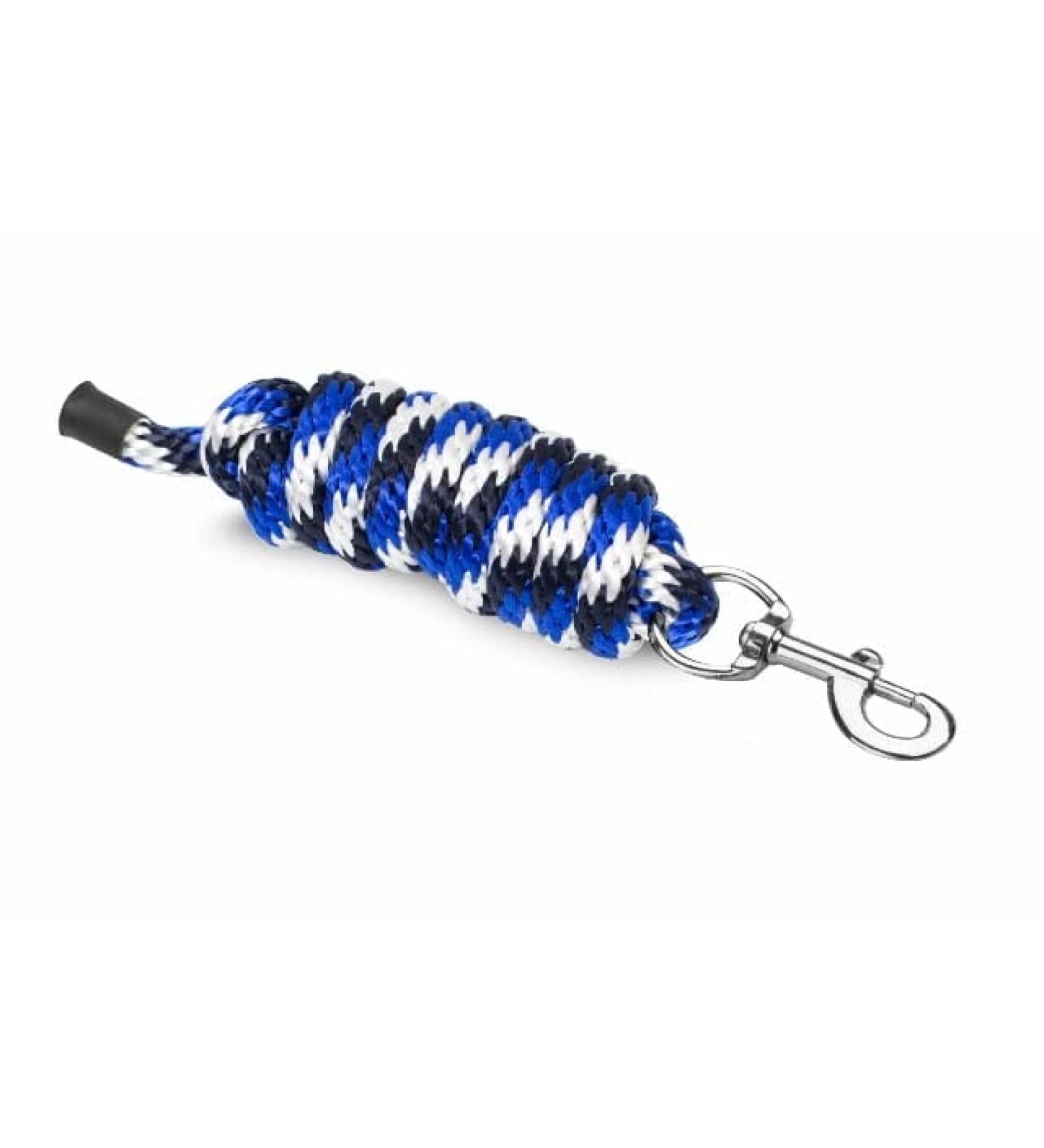 Buy Connection Trick for Horses & Ponies - 2m Start Hard PP Rope with Classic Carabiner Hook in Royal Blue Marine & White - Durable & Safe for Efficient Handling - Buy Online on SooperMarket.com