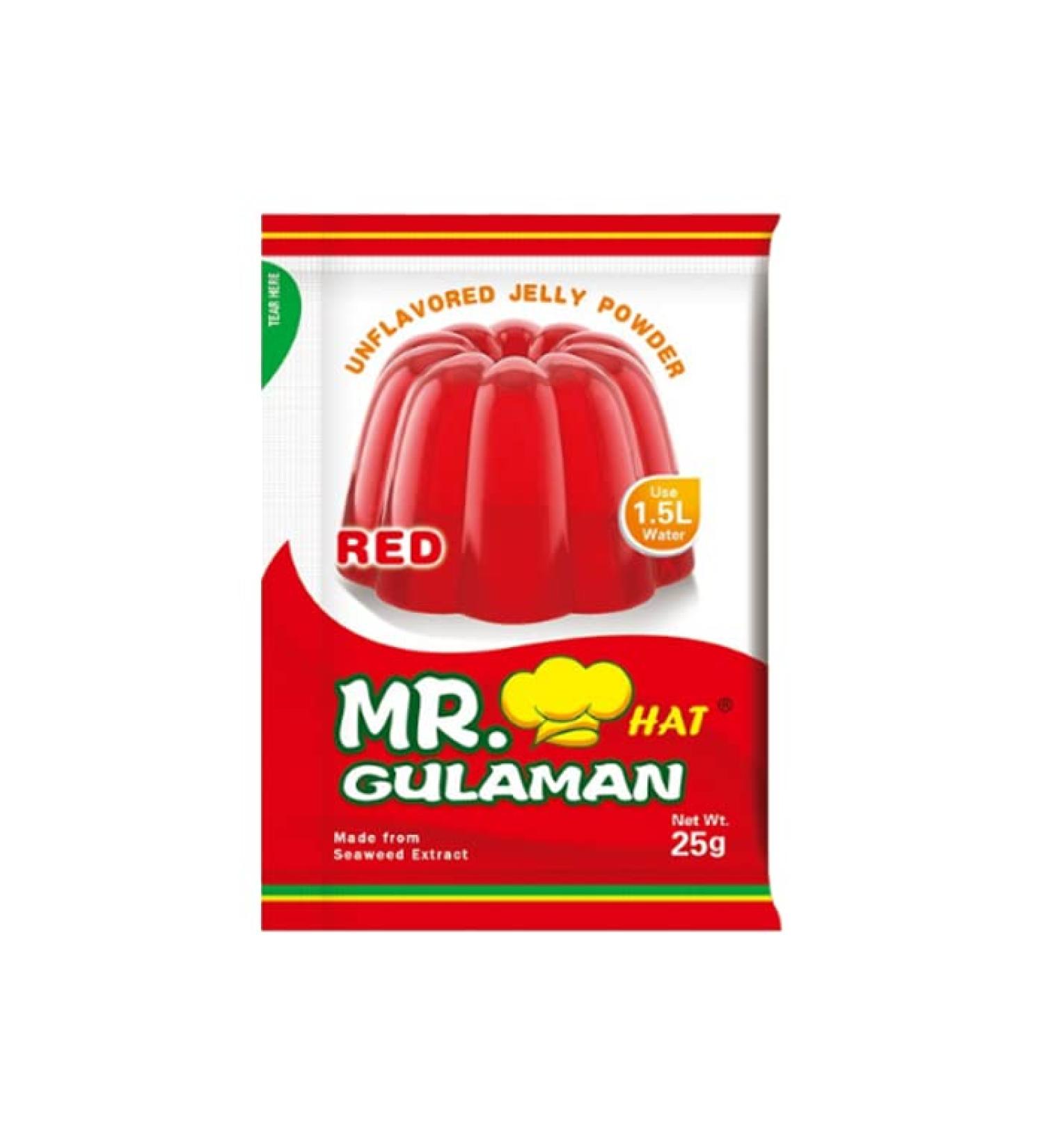 Pack of 3 Mr. Gulaman Unflavoured Jelly Powder Made from Seaweed Extract Red Gulaman 25g
