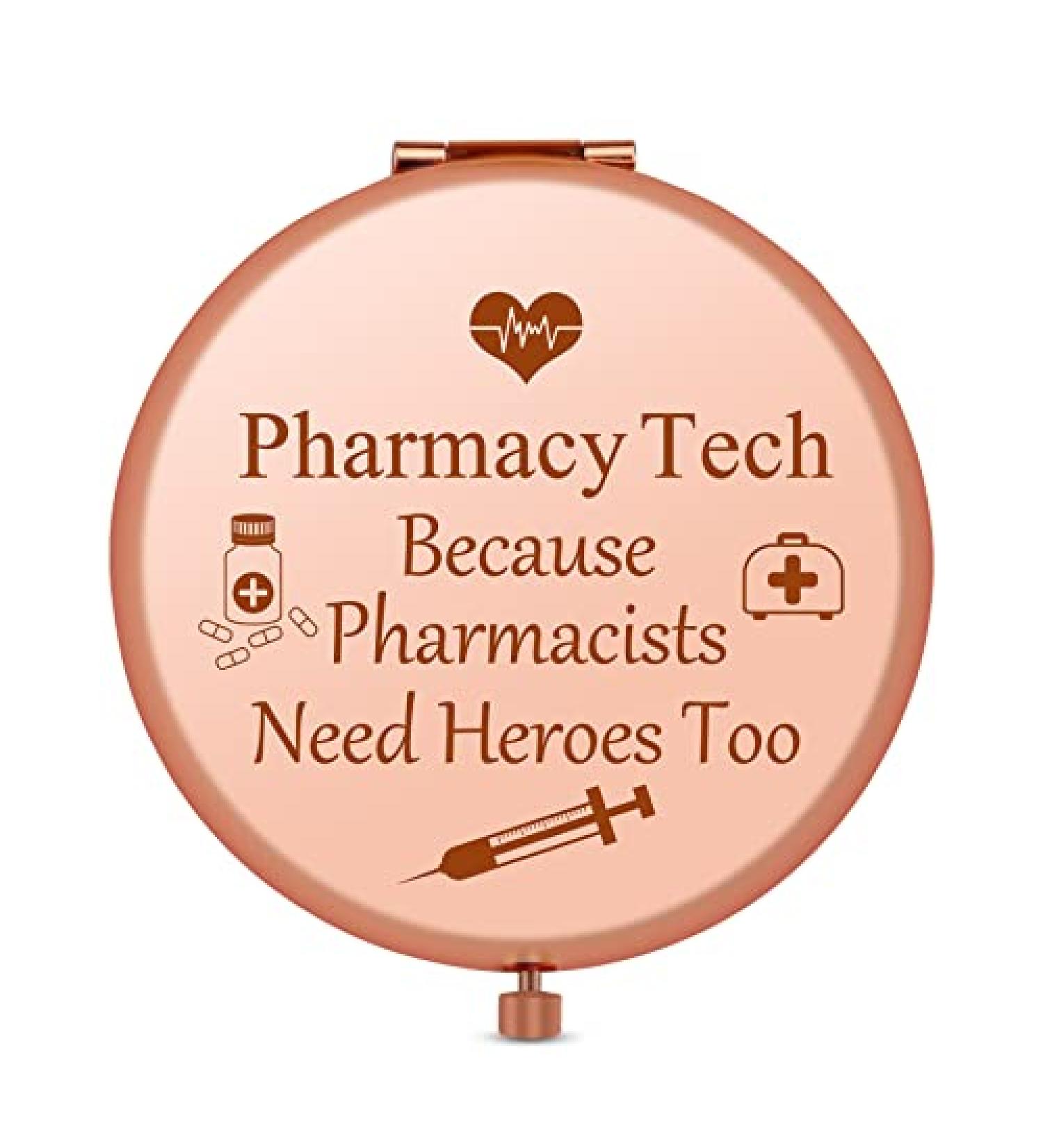 Rose Gold Pharmacist Appreciation Compact Mirror | Thank You & Graduation Gifts for Pharmacy Techs & Nurses - Buy Online on SooperMarket.com