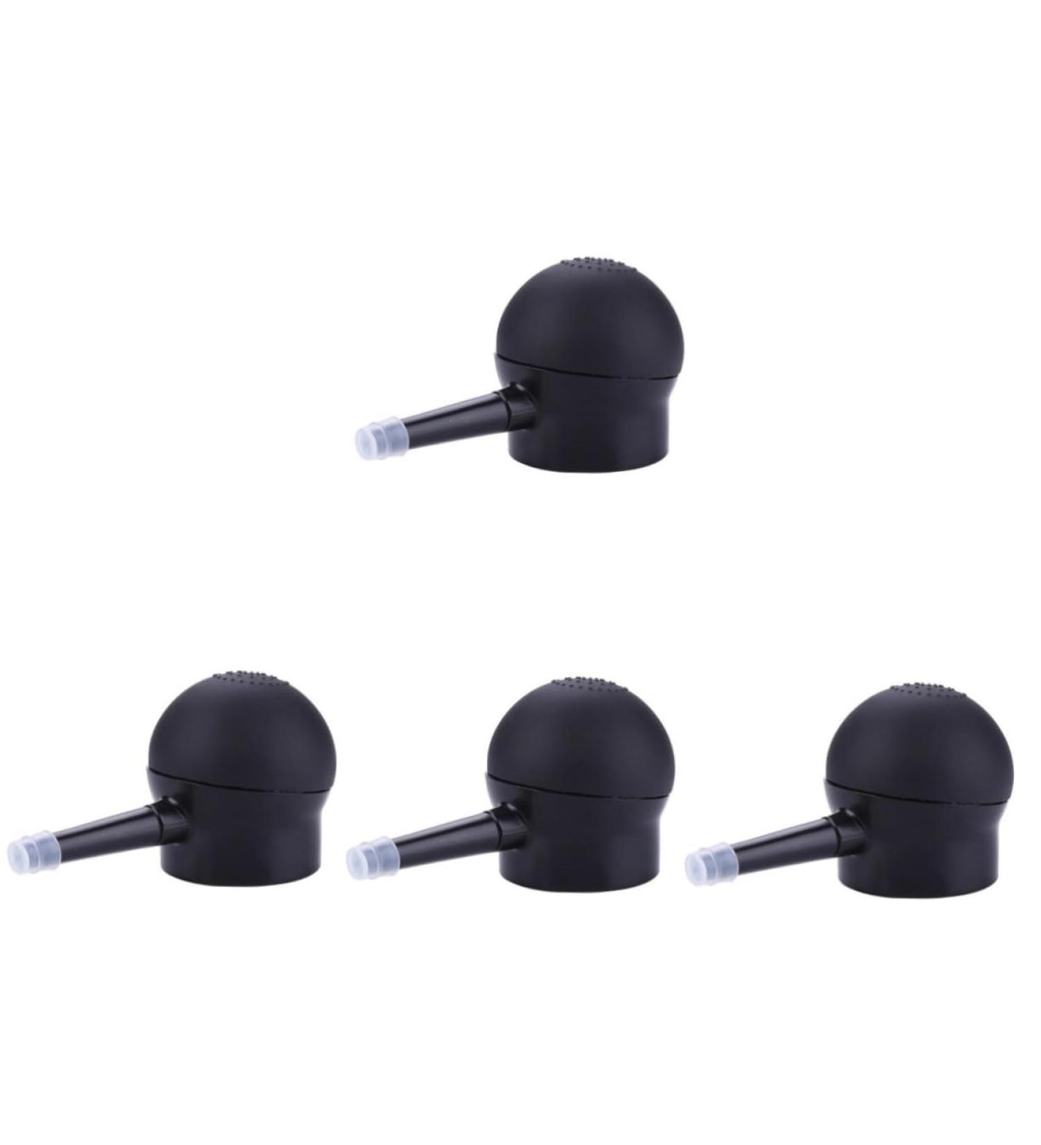 PLAFOPE 4 Pcs Silicone Nozzle Hair Fibers Pump Loose Powder Spray Powder Applicator Black - Buy Online on SooperMarket.com