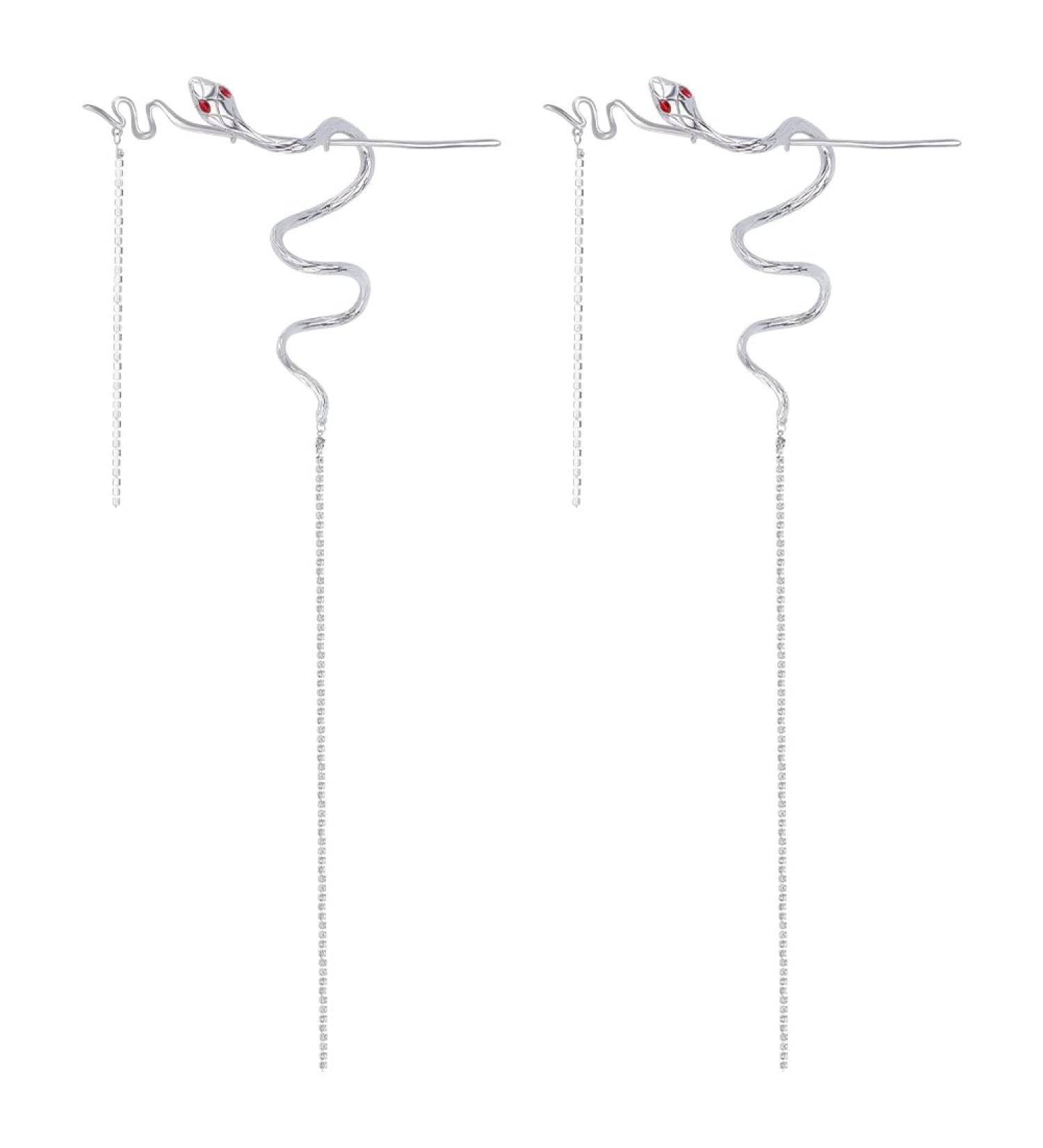 WEBEEDY 2 Pieces Snake Hair Sticks Vintage Tassels Punk Hair Chopsticks Distortion Hairpin Hairstyle Hair Accessories for Women - Buy Online on SooperMarket.com