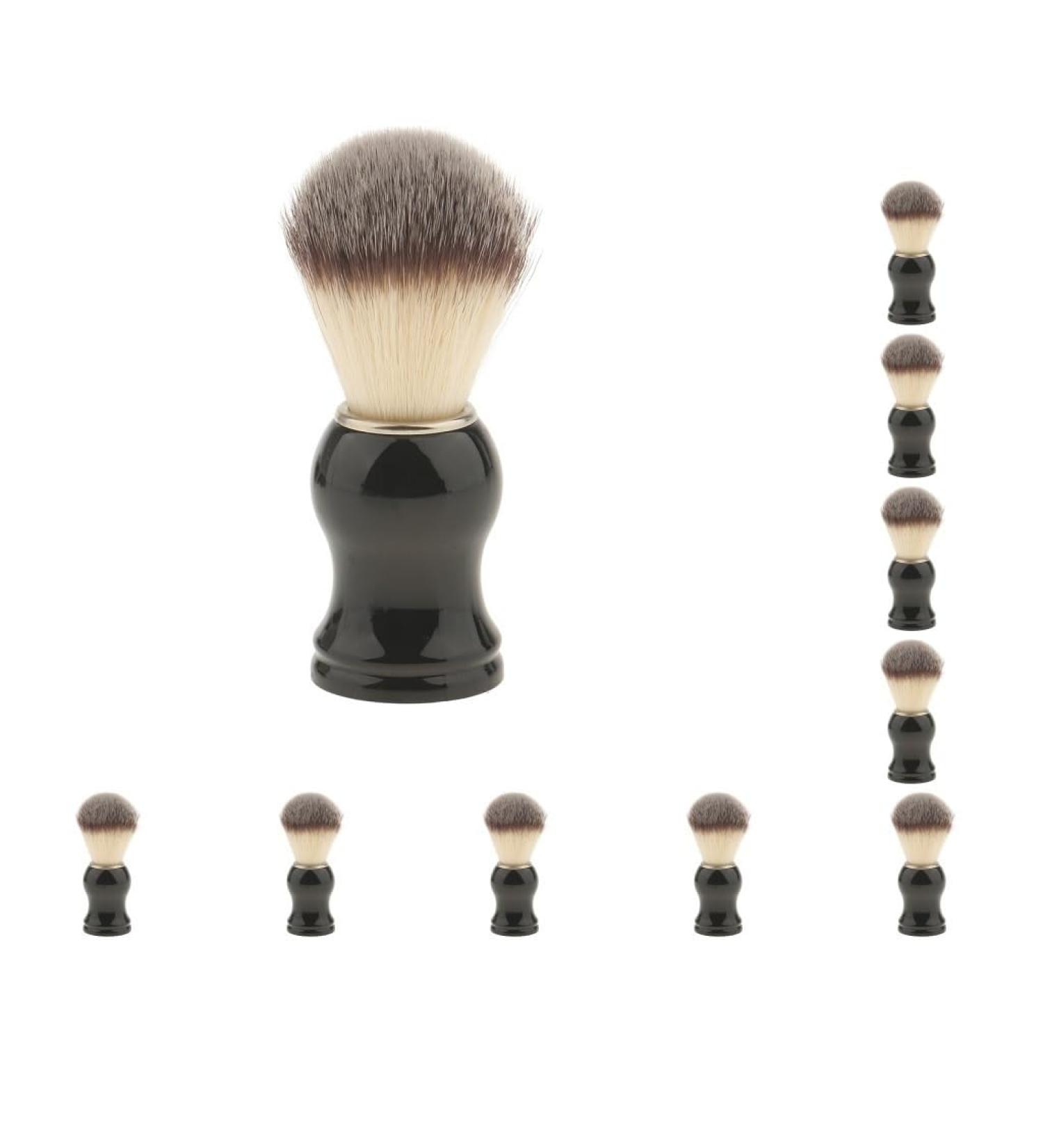 10 Set Soft Nylon Hair Shaving Brushes - ABS Handle Barber Tools for Men - Premium Quality Shaving Kit - Buy Online on SooperMarket.com