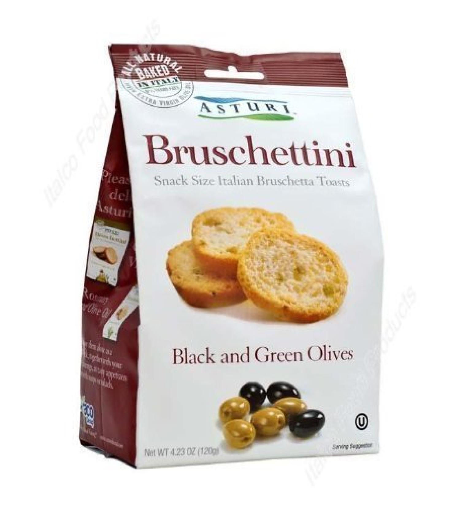 Asturi Black & Green Olive Bruschettini (Case of 4) 4.23oz