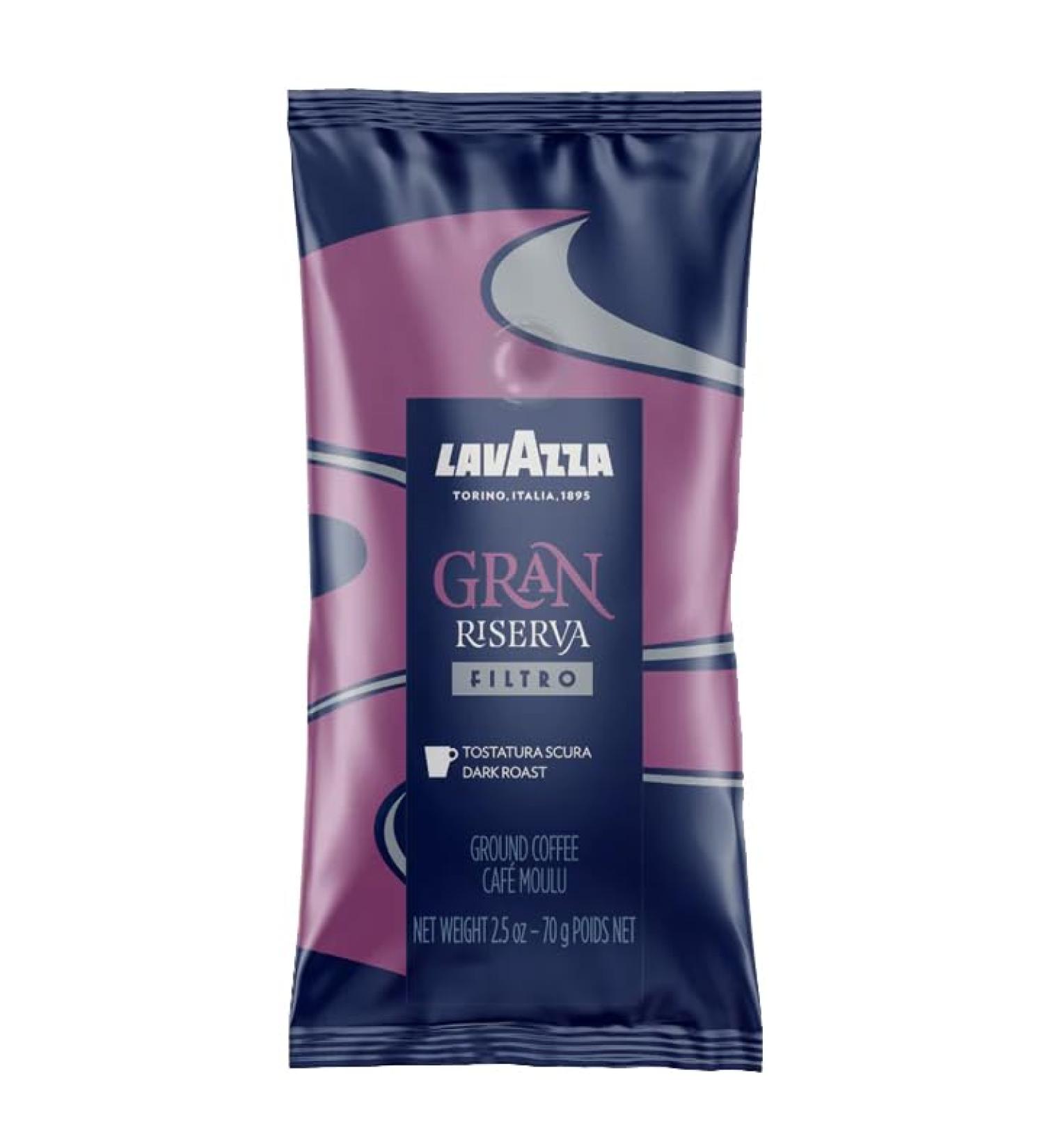 Lavazza Gran Riserva Filtro Dark Roast Ground Coffee 2.5 oz Pouches 18 Pouches/Case