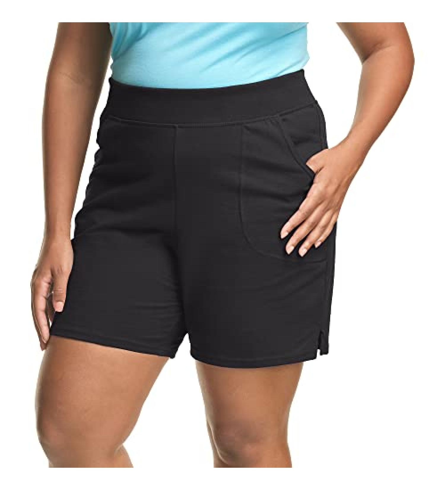 Just My Size by Hanes Women's Cotton Jersey Shorts 7 Inseam - JMS 2X Black - Buy Online on SooperMarket.com