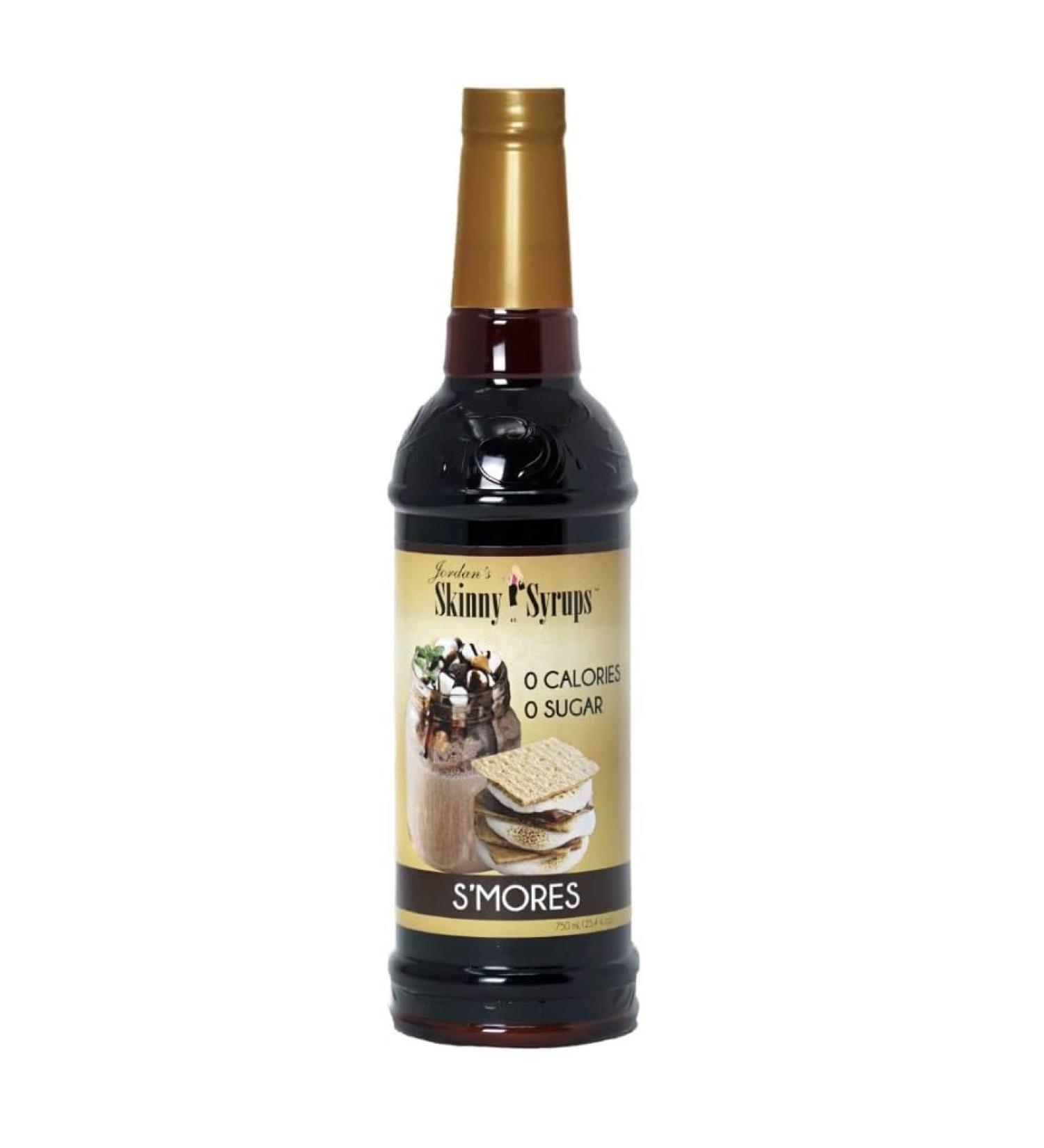 Jordan's Skinny Mixes Sugar Free S'mores Syrup | Zero Calories Zero Sugar Zero Carbs | For Coffee Tea Lattes | 1 Bottle (750 mL) - Buy Online on SooperMarket.com