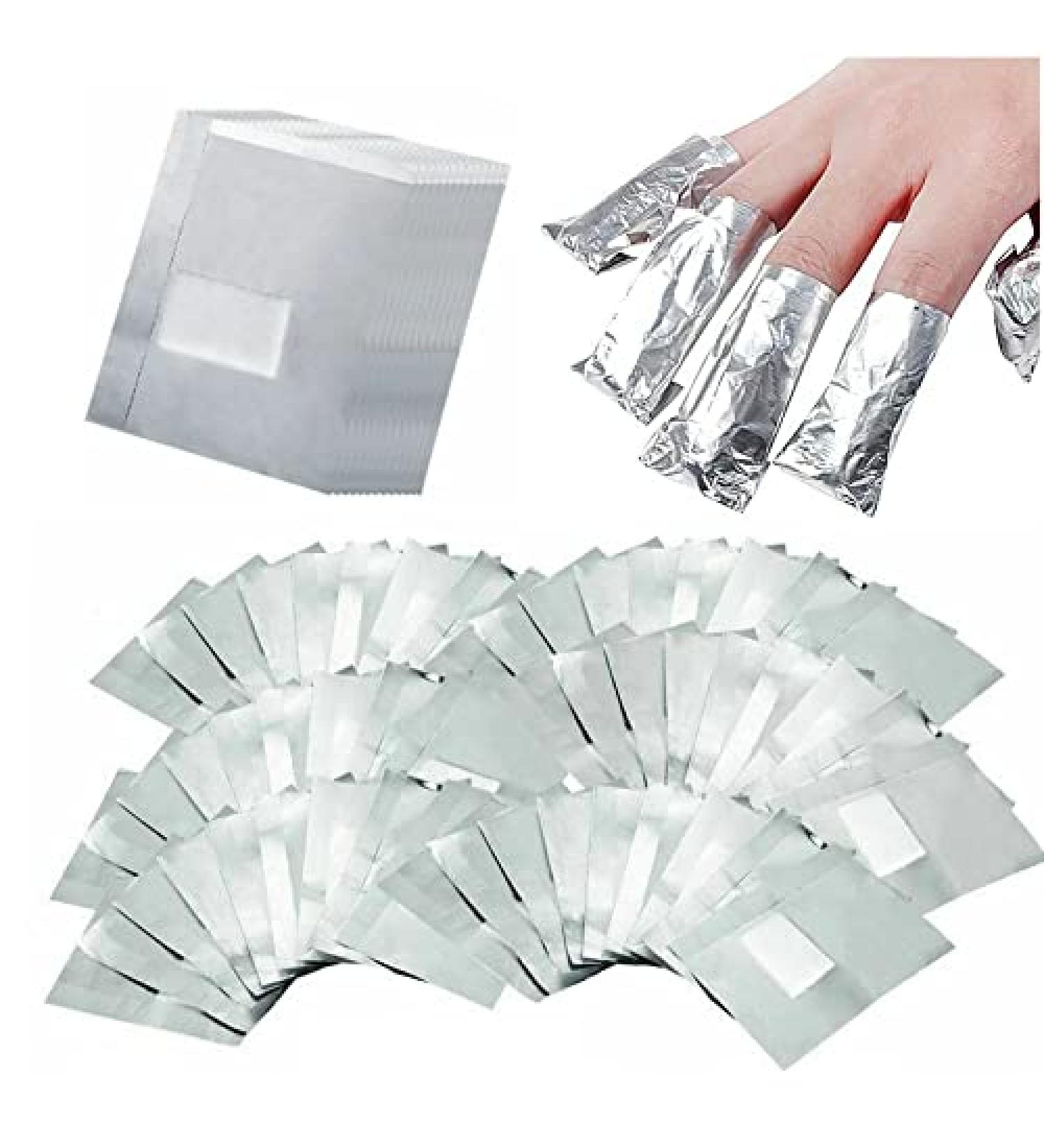 400Pcs Nail Polish Remover Gel Foil Wraps Kit with Cotton Pads - Soak Off Foils for Easy & Quick Gel Nail Polish Removal - Buy Online on SooperMarket.com
