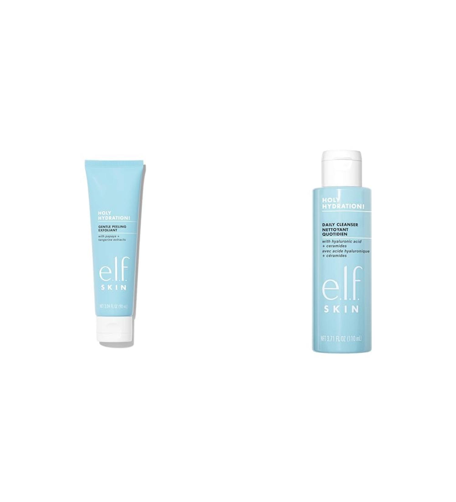 e.l.f. SKIN Gentle Peeling Exfoliant Face Cleanser Non-Harsh Liquid Formula Creates A Glowing & Cosmetics Holy Hydration! Daily Cleanser Wash away Excess Oil Impurities and Makeup Skin Exfoliant+ Cleanser 3.71 Fl Oz - Buy Online on SooperMarket.com