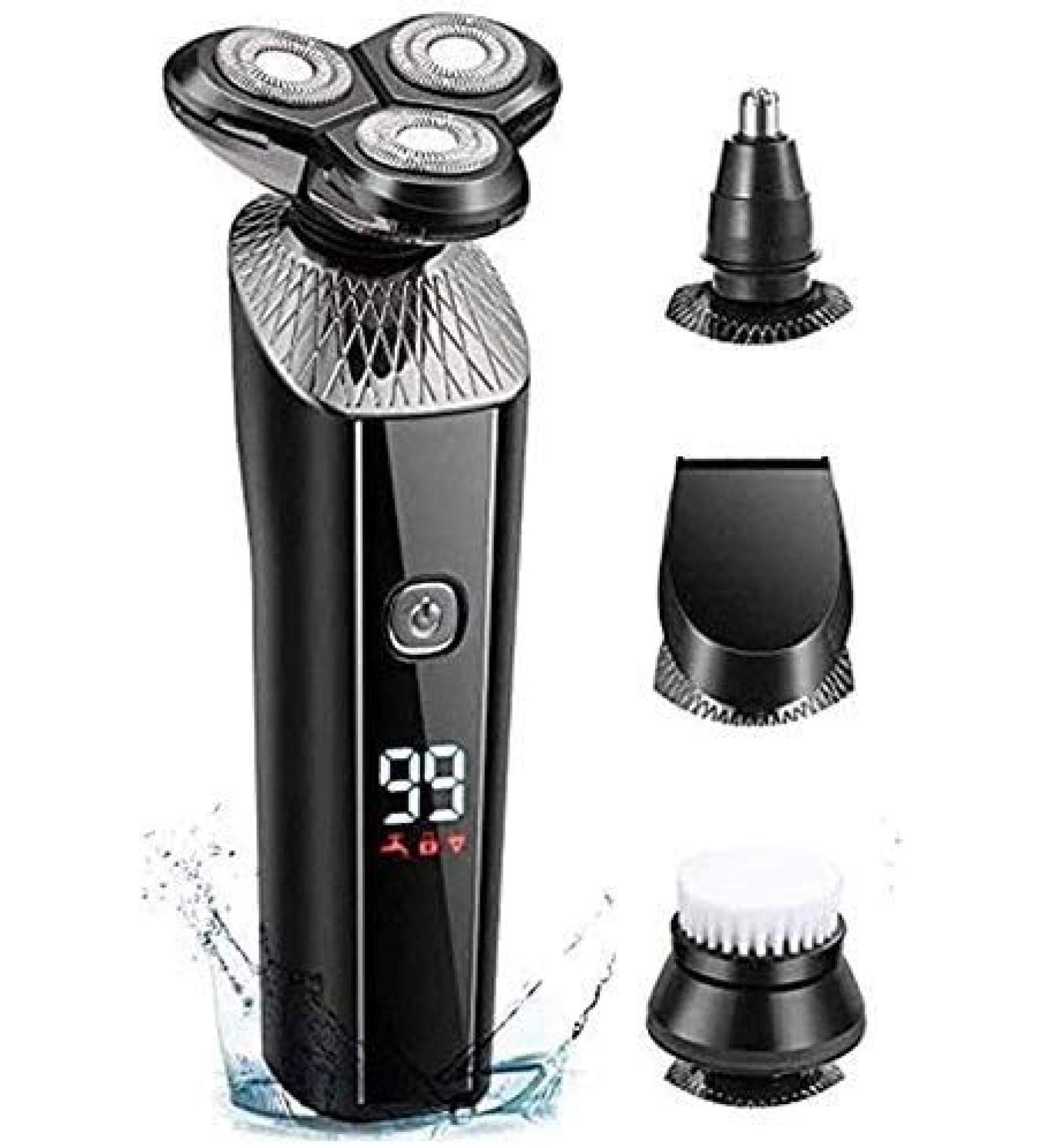 GeRRiT Electric Shaver for Men - 4 in 1 Rechargeable Rotary Razors & Beard Trimmer - Waterproof Wet & Dry Cordless Face Shaver - International Shipping Available - Buy Online on SooperMarket.com