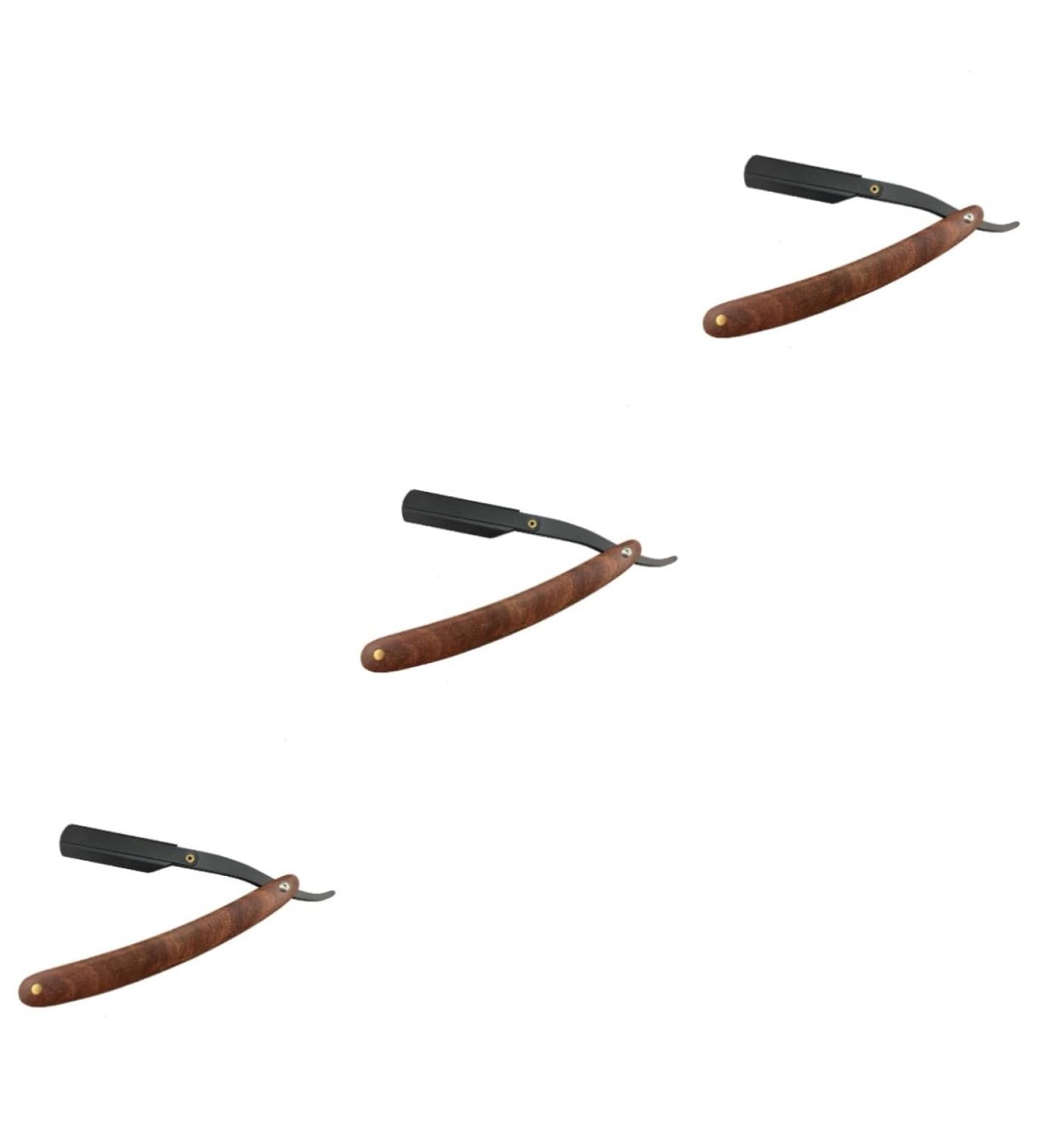 Buy Angoily 3pcs Metal Razor Shaving Set - Safe Wooden Manual Shaver for Men - International Shipping Available - Buy Online on SooperMarket.com