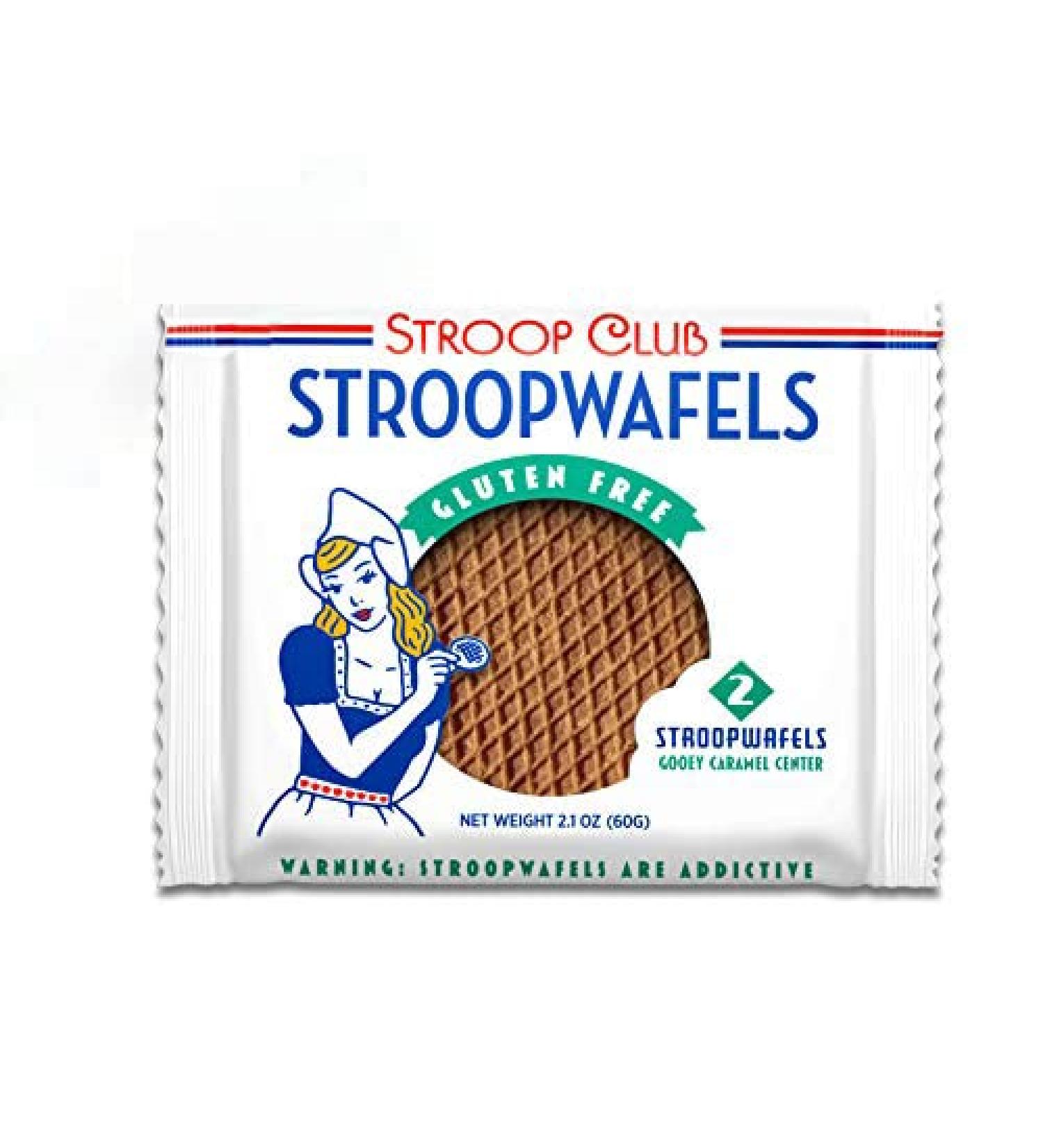 Stroop Club Authentic Gluten Free Stroopwafel with Dutch Caramel Center Filling - Healthy Breakfast Waffle - Gluten-Free Party Snacks- 2 Sweet Stroop Waffles per Wrapper - Pack of 6 (12 Wafels Total) 2 Count (Pack of 6) - Buy Online on SooperMarket.com