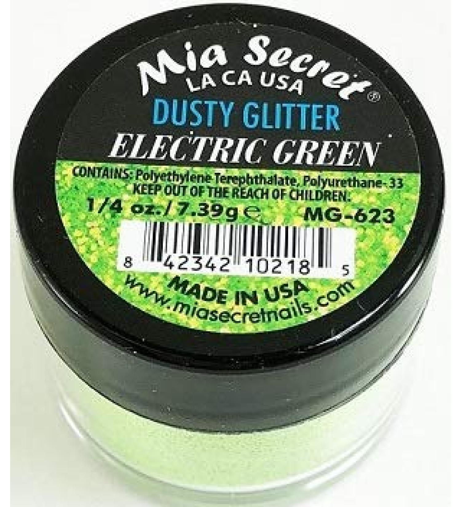 Mia Secret Dusty Glitter Collection - .25 oz (Electric Green)