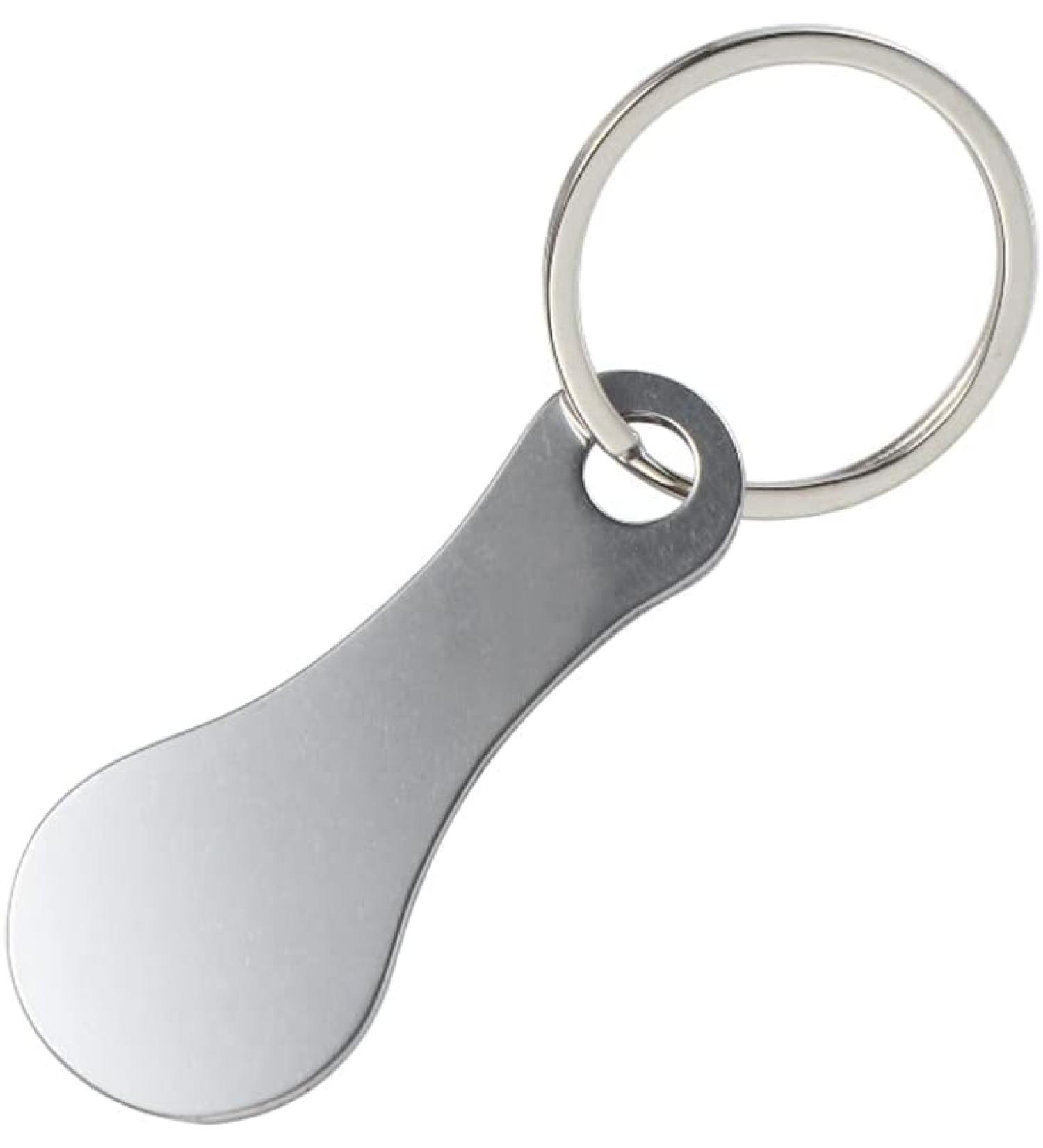 Buy 2 Sets Stainless Steel Shopping Trolley Tokens & Key Rings - Durable Metal Coin Holder & Wine Bottle Opener - Perfect for DIY & Couples - Buy Online on SooperMarket.com